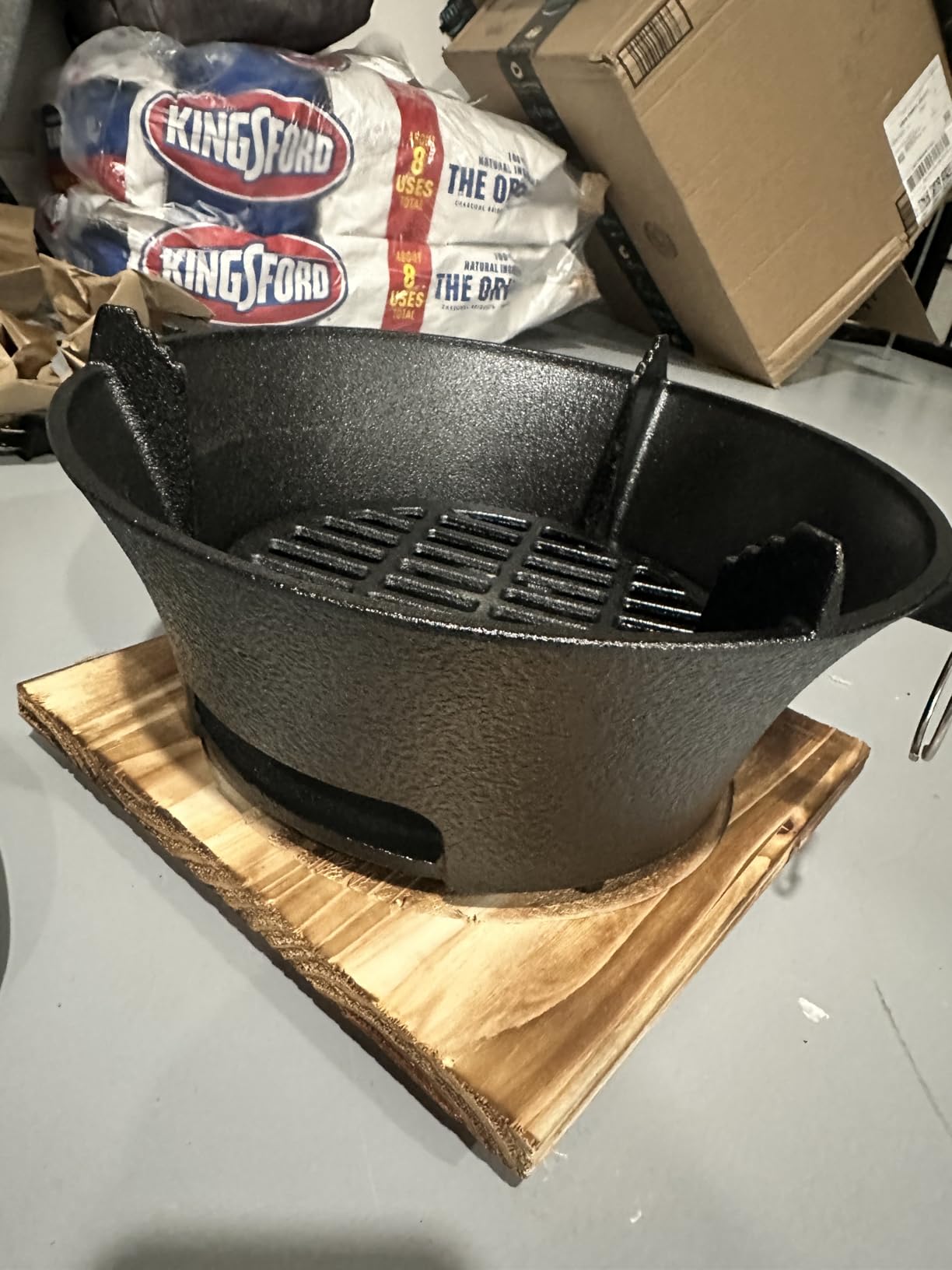 Round Seasoned Cast Iron Charcoal Hibachi Grill customer photo 1
