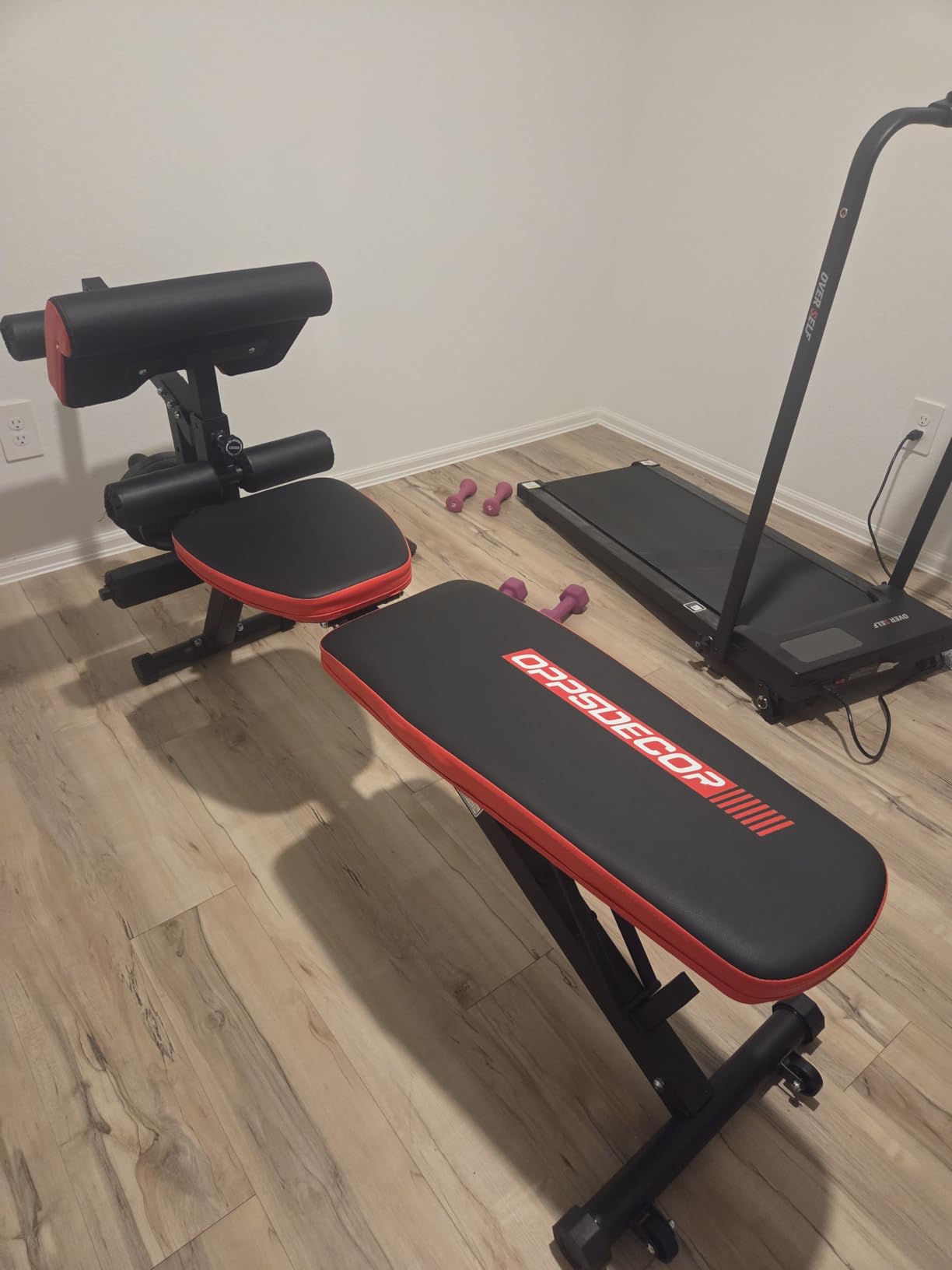 OPPSDECOR Adjustable Weight Bench with Leg Extension and Leg Curl, 800 LBS Heavy Duty Workout Bench for Home Gym, Preacher Curl Bench with Wheels, Flat Incline Decline Exercise Bench for Full Body customer photo 1