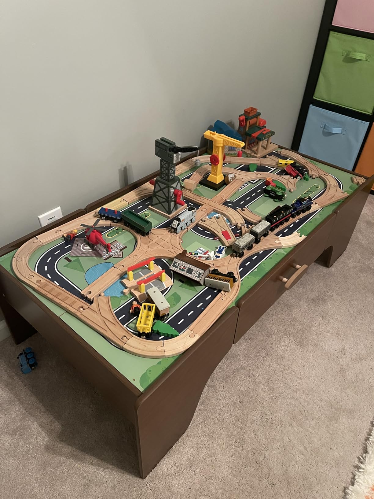 Best Choice Products Large 50in 70-Piece Train Table, Multipurpose Wooden Toy Activity Playset for Children w/Tracks, Reversible Top - Walnut customer photo 2