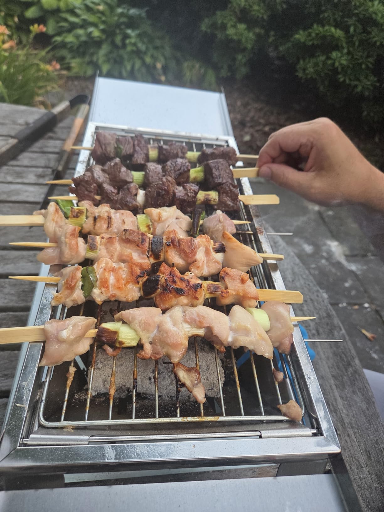 Foldable Small Charcoal Grill - Stainless Steel & High - Temp Resistant, Perfect for 2-3 Outdoor Enthusiasts! Ideal for Camping, BBQs, Picnics & Tailgating, Super Portable Yakitori Grills customer photo 1