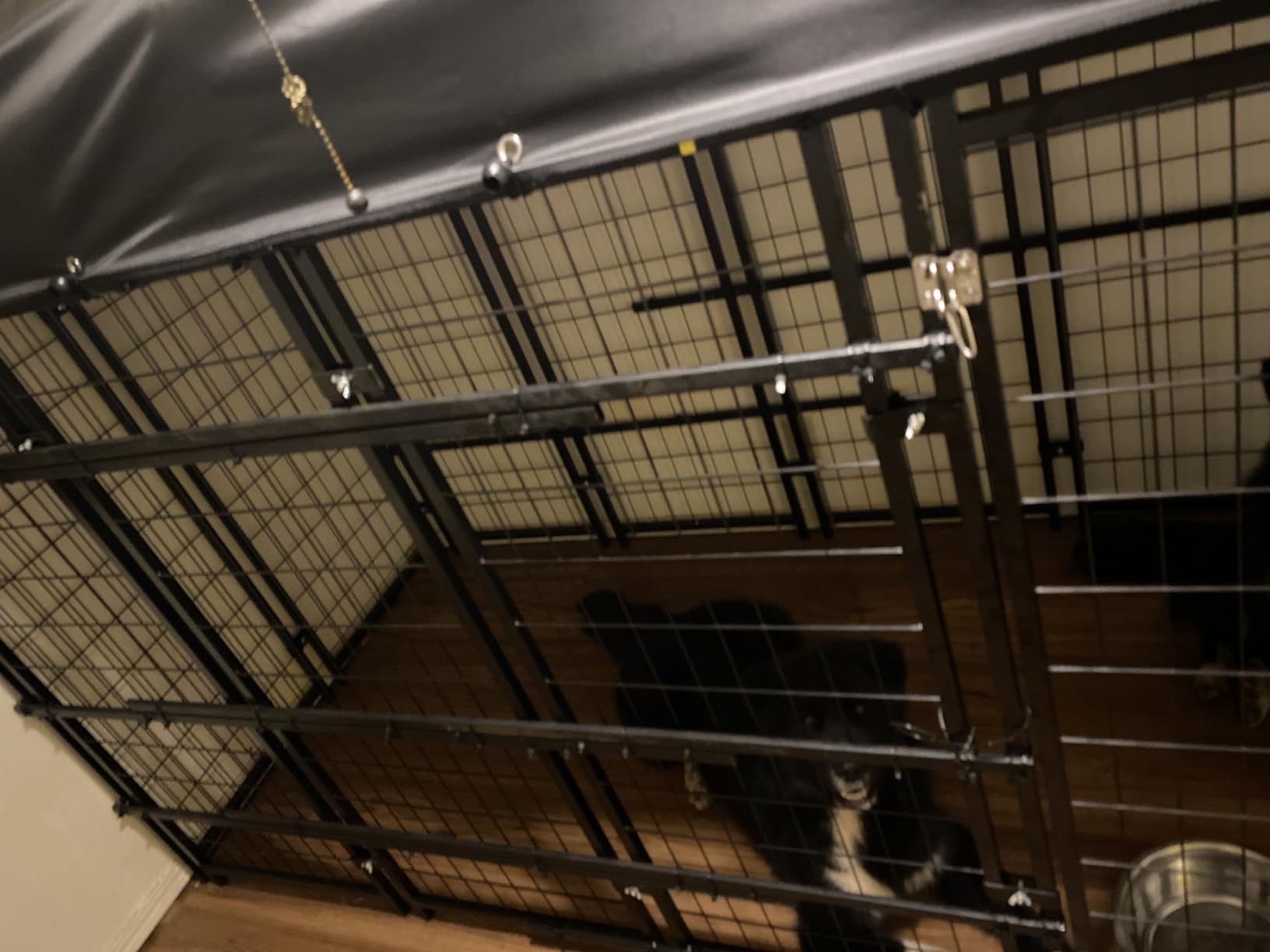 Sino Luban Outdoor Dog Kennel Outside Run with Doggy Door, Swivel Feeder&Roof - 8x4x6FT Large Dog Kennels Pens Outside for Large Dogs Breed- Heavy Duty Cage Yard customer photo 1