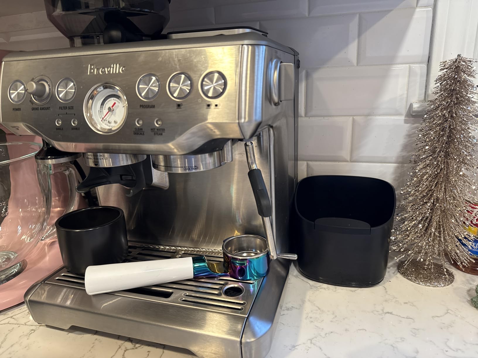 IKAPE Espresso Knock Box for Coffee Grounds, Barista Tool Enhanced for Better Manipulation - Black Espresso Machine Coffee Puck Disposal Box customer photo 1