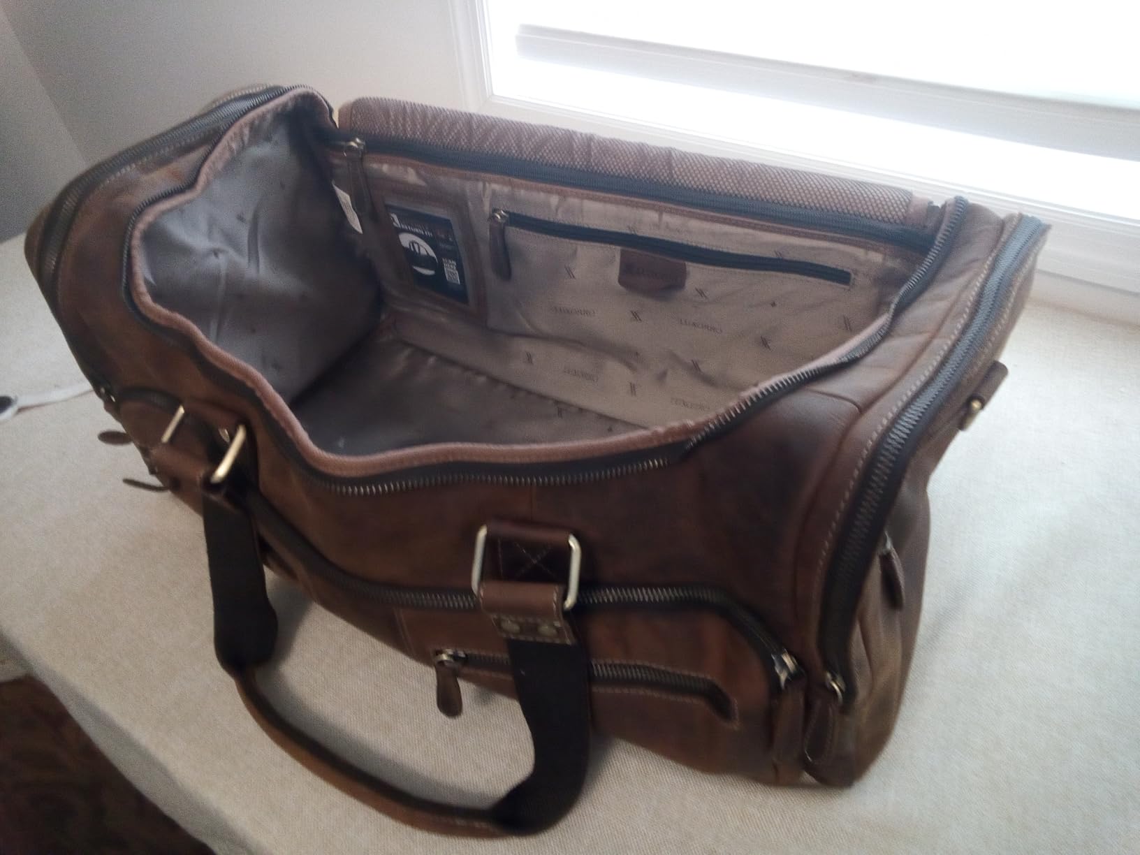 Luxorro Full Grain Leather Duffle Bag for Men | Large Weekender & Road Trip Bag | 30 Inch, 70L Capacity | Mens Overnight Travel & Gym Duffel | Dark Brown customer photo 2