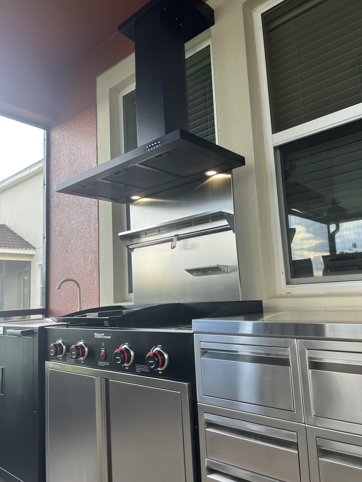 FIREGAS Range Hood 36 inch with Ducted/Ductless Convertible, 450 CFM Stainless Steel Wall Mount Chimney-Style Kitchen Hood, Over Stove Vent Hood with 3 Speed Fan, Charcoal Filters customer photo 2