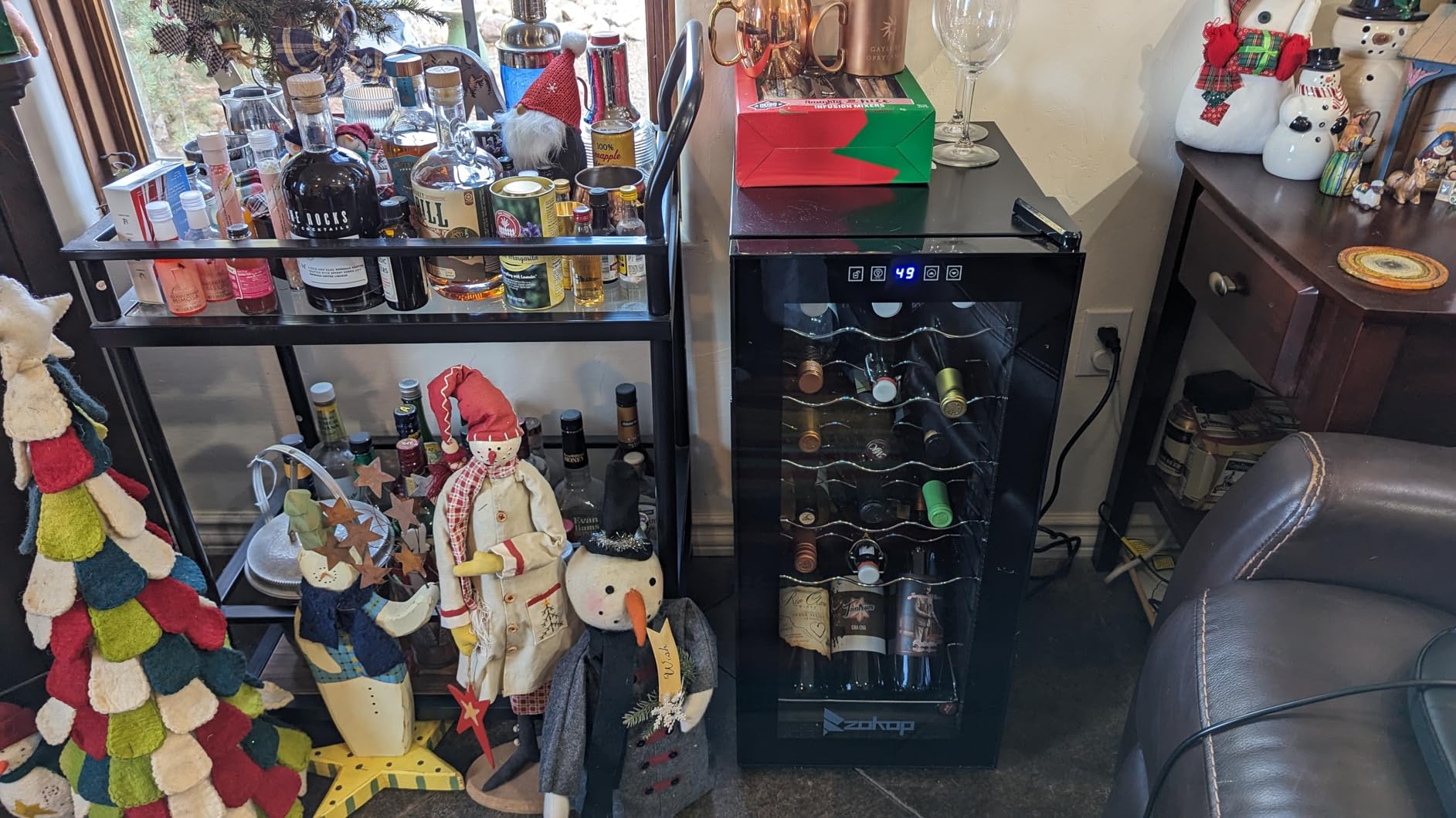 ROVSUN 33 Bottle Wine Fridge, Dual Zone Wine and Beverage Refrigerator with Independent Temp & LED Control Panel, Freestanding Wine Cooler Chiller for Red White Wine, Champagne, Beer customer photo 2