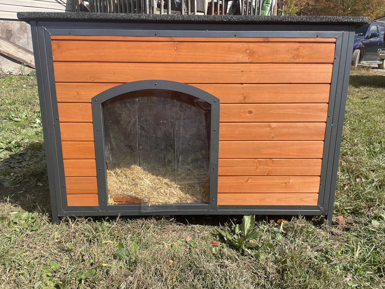 FunXplore 6-Side Insulated Outdoor Dog House, Heavy Duty XXL Dog Kennel with Chew-Proof Iron Frame & Openable Roof customer photo 2