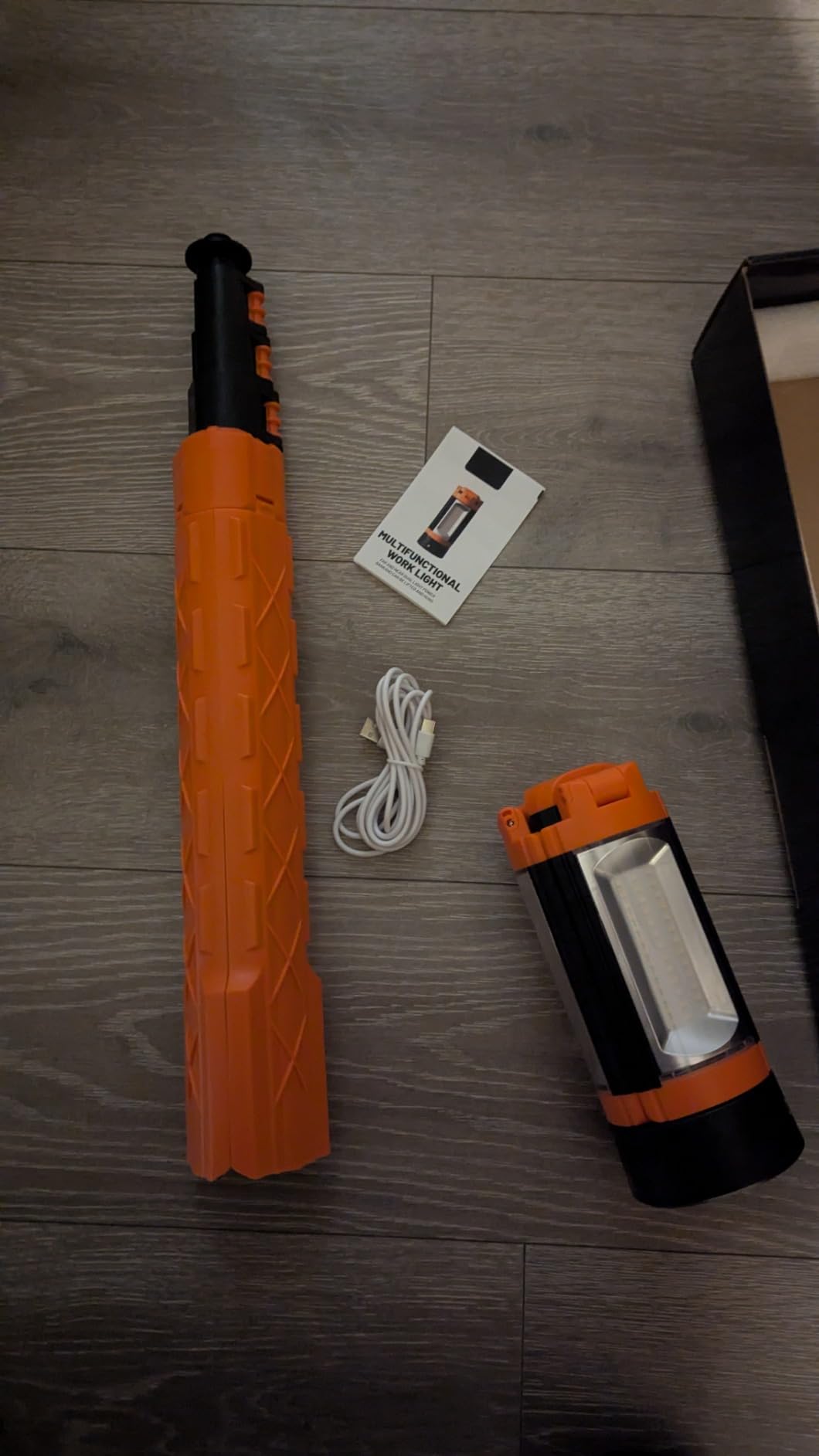 OGERY Rechargeable 10000mAh Camping Light with Stand 6.5 ft Max Height, Cordless Work Light with 3 LED Lamp Heads, 2200 Lumens Camping Essentials Gear Emergency Flashlight with Detachable Tripod customer photo 2