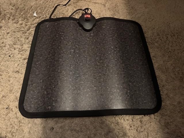 Upgraded Foot Warmer Under Desk Heater, Electric Heated Floor Mat, Fast Heat, 8 Temp Levels & Auto Shut Off Timer, Energy-Saving, Splashproof, Foot Heating Pad for Desk, Office, XL (Black Granite) customer photo 2