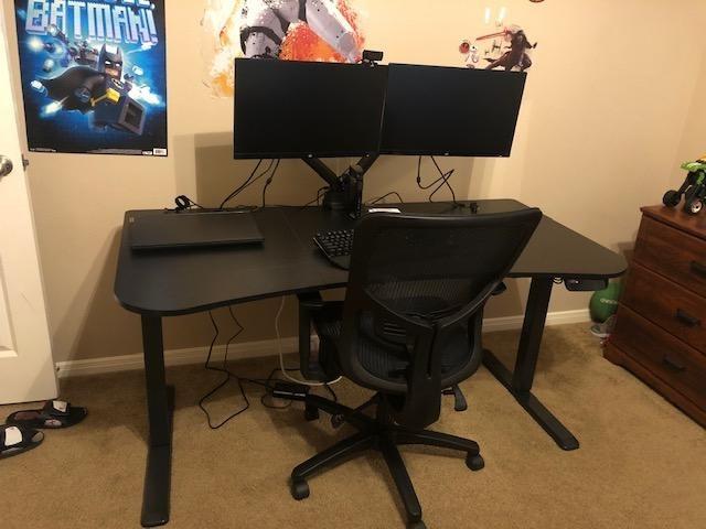 VIVO Electric 63 x 32 in Standing Desk, Touch Screen Adjustment, 220 lb Frame Support, 2E Series, Dark Gray Top Black Frame, DESK-KIT-2EBG customer photo 2