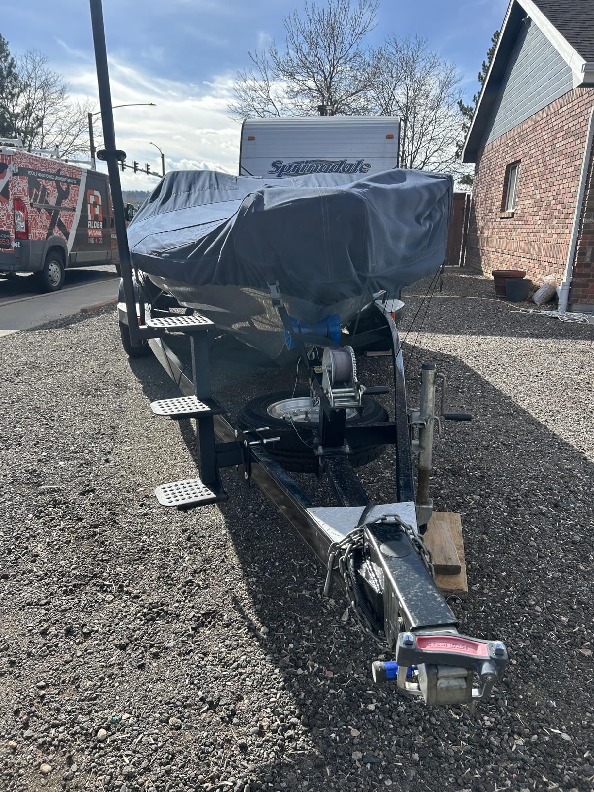 Boat Trailer Steps, Heavy Duty Trailer Tongue Steps with Handle, Universal Fit for 3