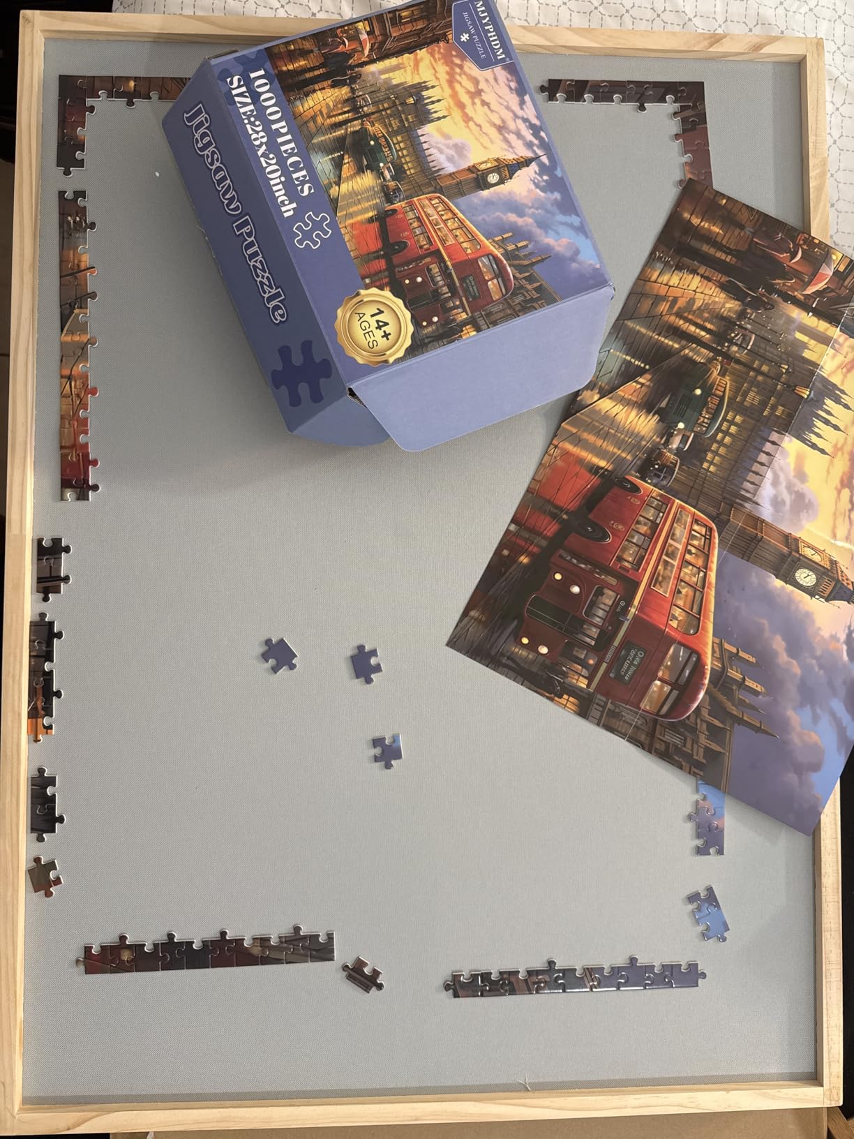 ALL4JIG 2000 Pieces 2-in-1 Tilting & Rotating Puzzle Board for Adults Gifts, Wooden Jigsaw Puzzle Table with 4 Drawers, 28.5