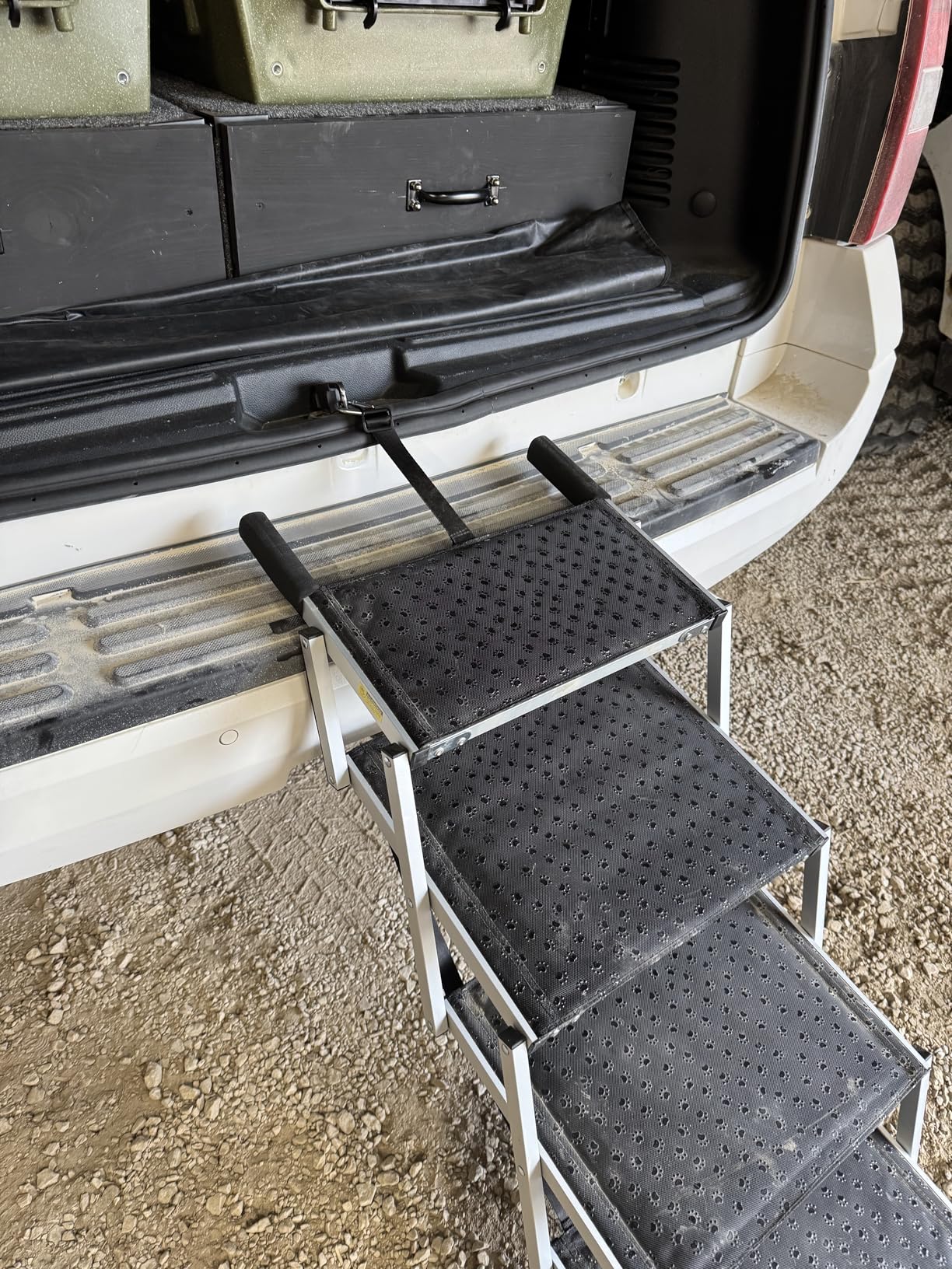 DGSL Dog Ramp for Car, 4-Step Folding Dog Stairs, Aluminum, Black, Supports Up to 250 Lbs customer photo 2