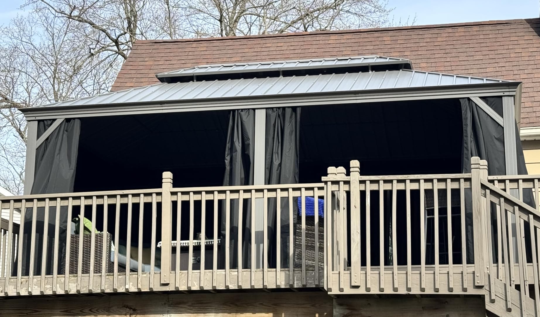 PURPLE LEAF 11' x 13' Permanent Hardtop Gazebo with Galvanized Steel Double Roof and Aluminum Frames Outdoor Large Pavilion customer photo 2