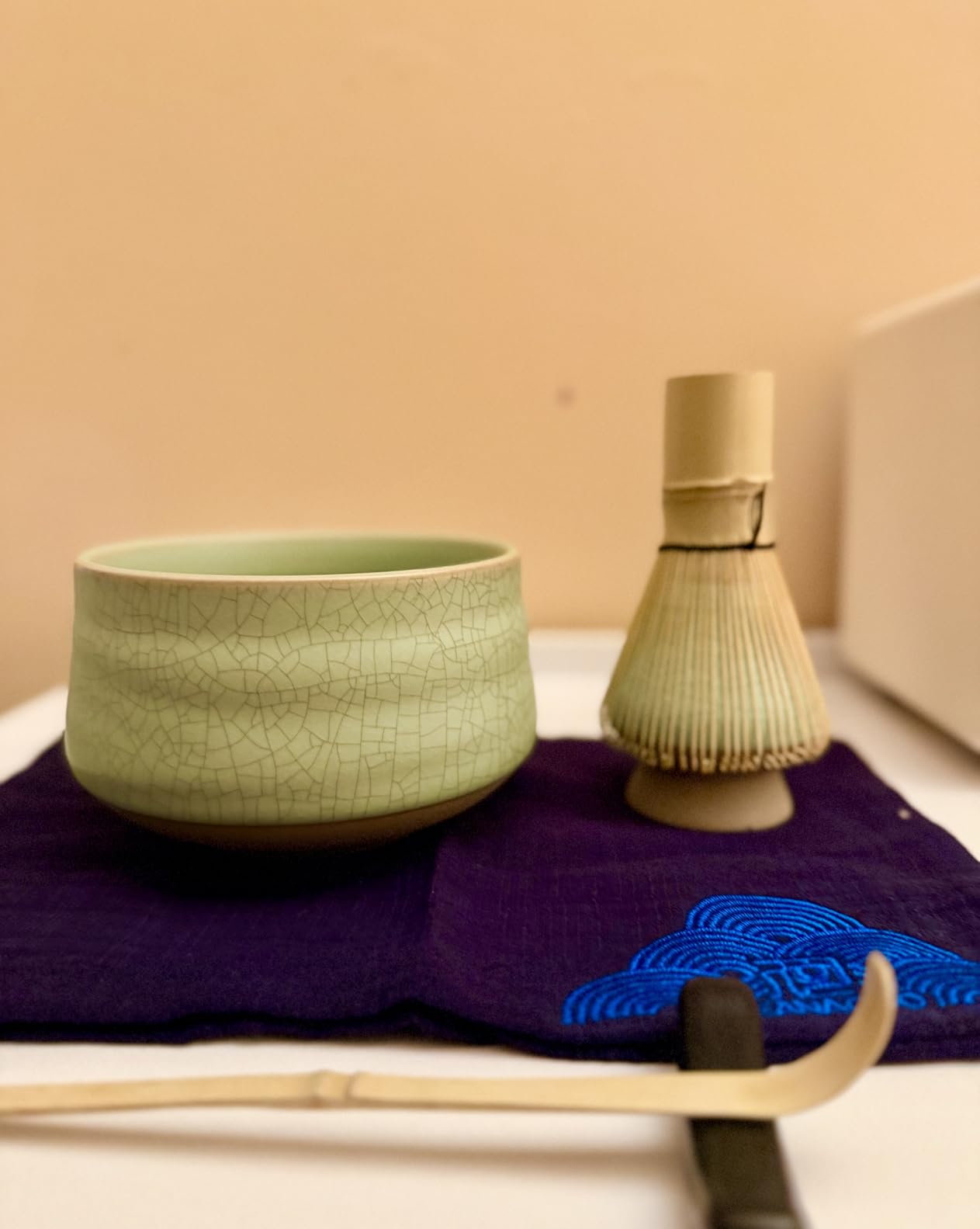 TEANAGOO Matcha Whisk Set, 7 Pcs Matcha Set Blue, Matcha Kit for Ceremony, Matcha Tea Set for Making Breakfast/Latte, Ceramic Matcha Bowl(chawan) whith Spout and Whisk, Gift for Friend/Family customer photo 1