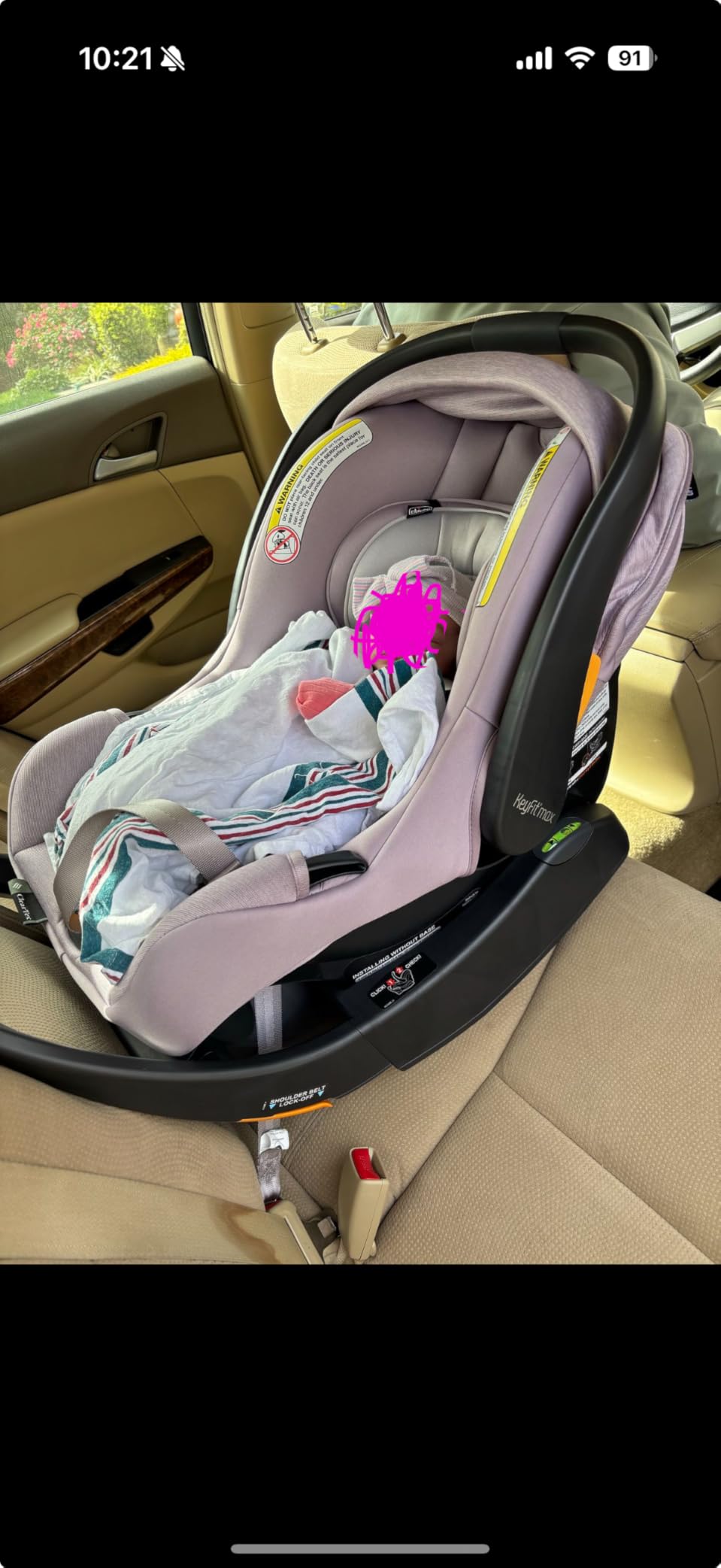 Chicco KeyFit Max ClearTex Infant Car Seat and Base, Rear-Facing Seat for Infants 4-30 lbs., Infant Head and Body Support, Compatible with Chicco Strollers, Legend/Black customer photo 1