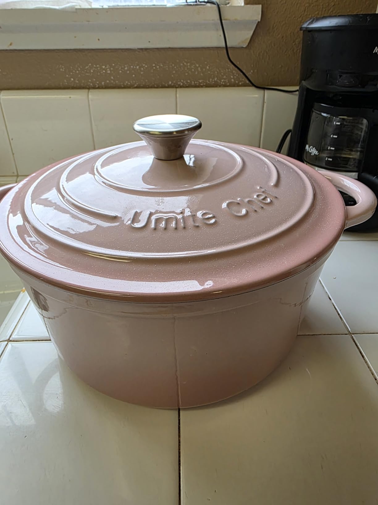 Enameled Cast Iron Dutch Oven - Umite Chef 5QT Pot with Lid & Cotton Potholders, Cream White customer photo 2