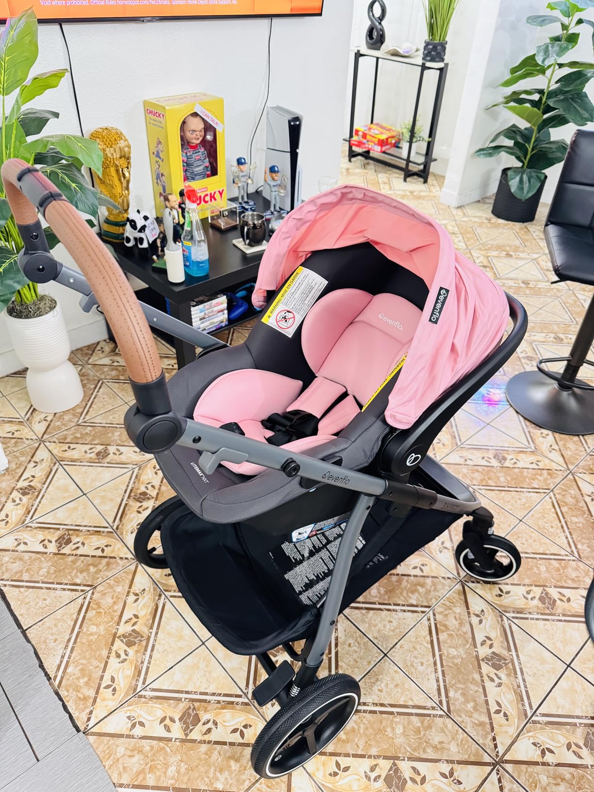 Evenflo Shyft Intuiti Travel System with Revolve180 LiteMax NXT Rotating Rear-Facing Lightweight Preemie and Infant Car Seat 3-30 lbs (Black Shale) customer photo 1
