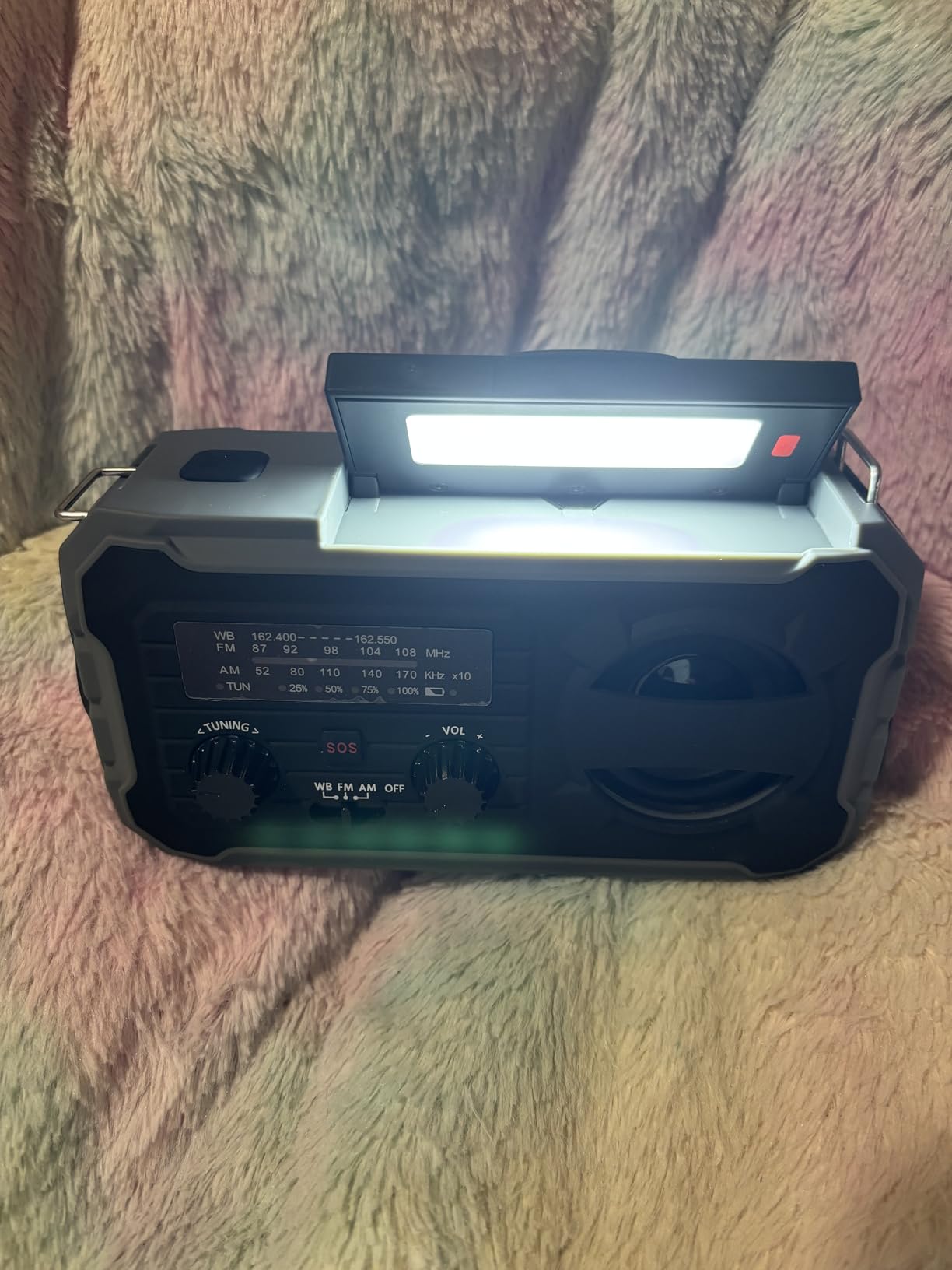 Hand Crank Emergency Radio, 10000mAh Weather Radio with AM/FM/NOAA, Solar Prower, SOS Alarm, Phone Charging, LED Flashlight, Portable Survival Gear for Outdoor & Home Emergencies Kits, Grey customer photo 1
