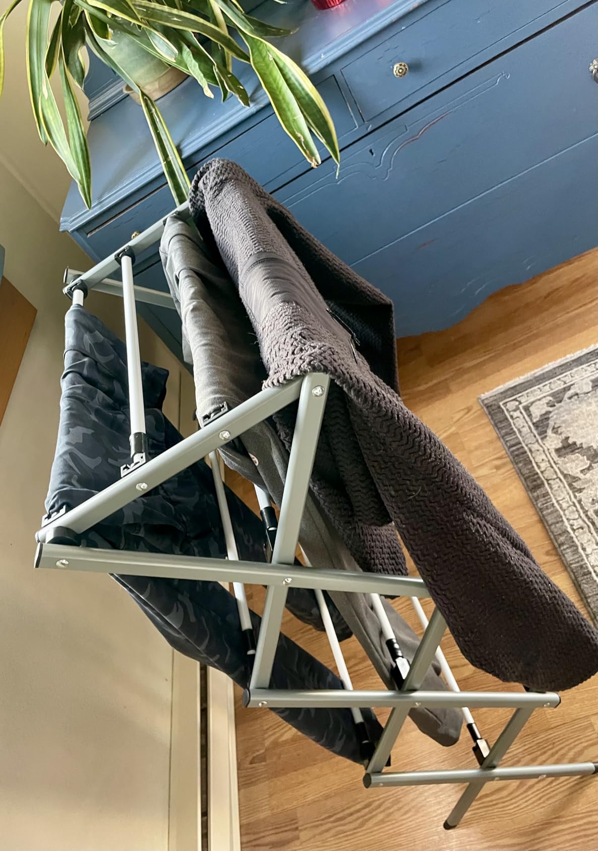 APEXCHASER Drying Rack Clothing - 3 Tier Metal Clothes Drying Rack Collapsible, Laundry Drying Rack Expandable, Small Clothe Airer for Baby Clothes Towel Bib Sock Indoor Outdoor Use(White) customer photo 2