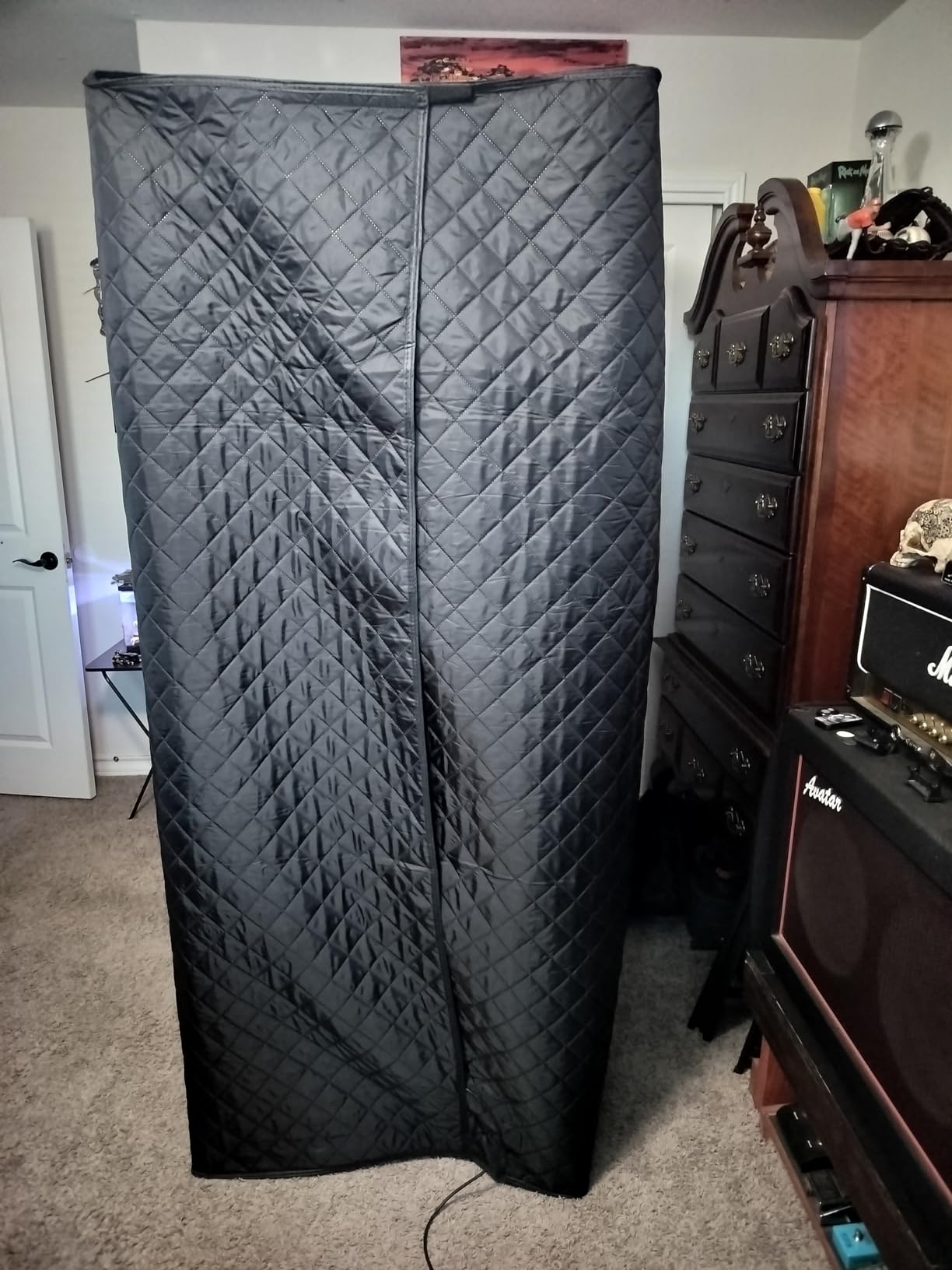 Portable Recording Booth for Home Studio, Foldable Sound Isolation Vocal Shield with Floor Stand, High-Density Acoustic Blanket Enclosure for Singing, Voiceover & Podcast customer photo 1