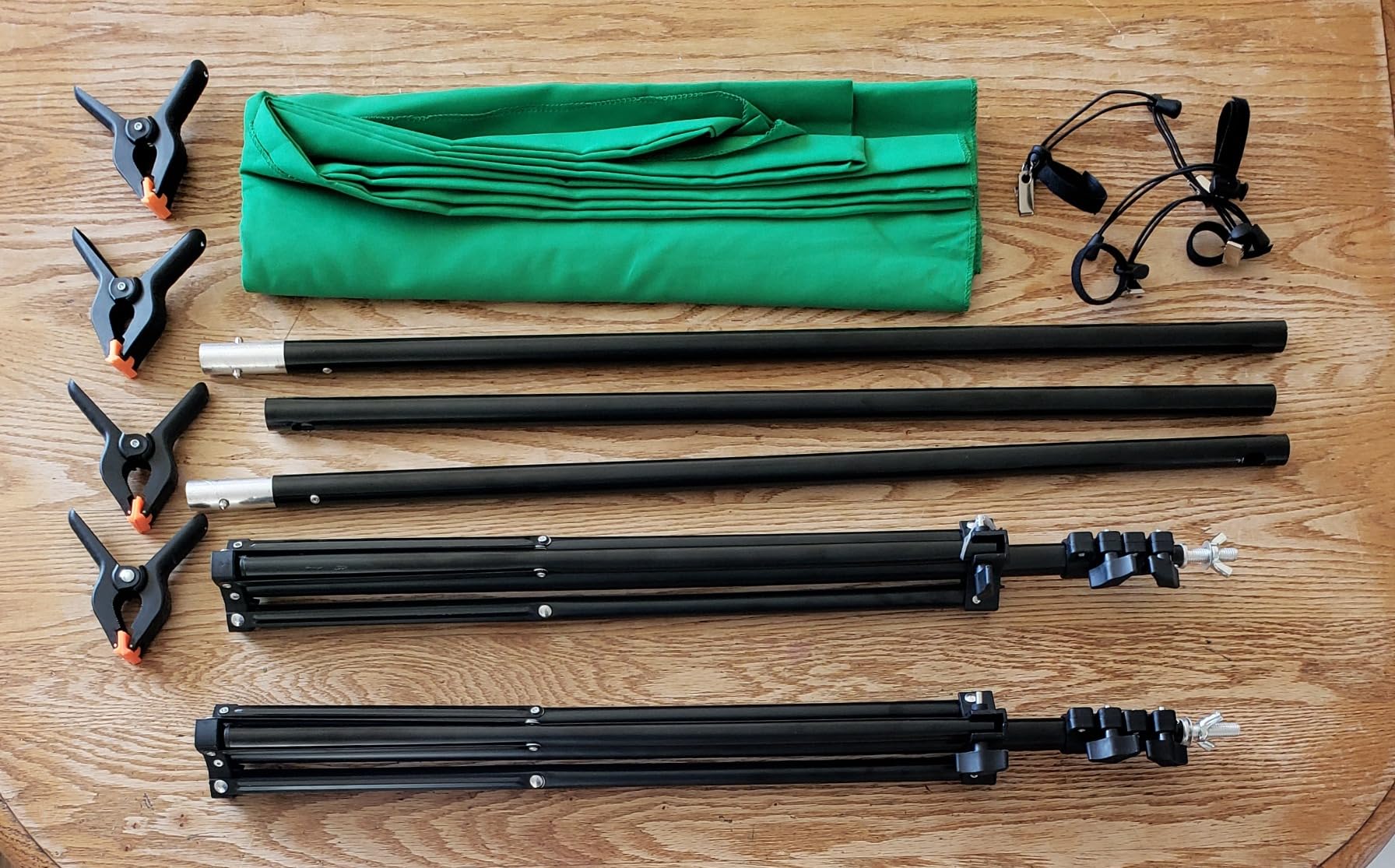 2 in 1 Green Backdrop Stand Kit, 10x8.5 ft Portable Dual Rod Stand kit with 8.5x12ft Green Backdrop-Premium Polyester for Video Streaming, Portrait Photoshoot, Wall Mounted, Parties customer photo 1
