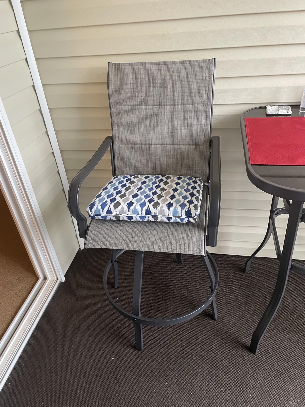 Shintenchi 3 Piece Patio Swivel Bar Stools Set, Outdoor Patio Bar Table and Chairs Set, All Weather Bar Height Chairs Set of 2, High Top Bistro Set Furniture for Balcony, Backyard, Garden, Taupe customer photo 2