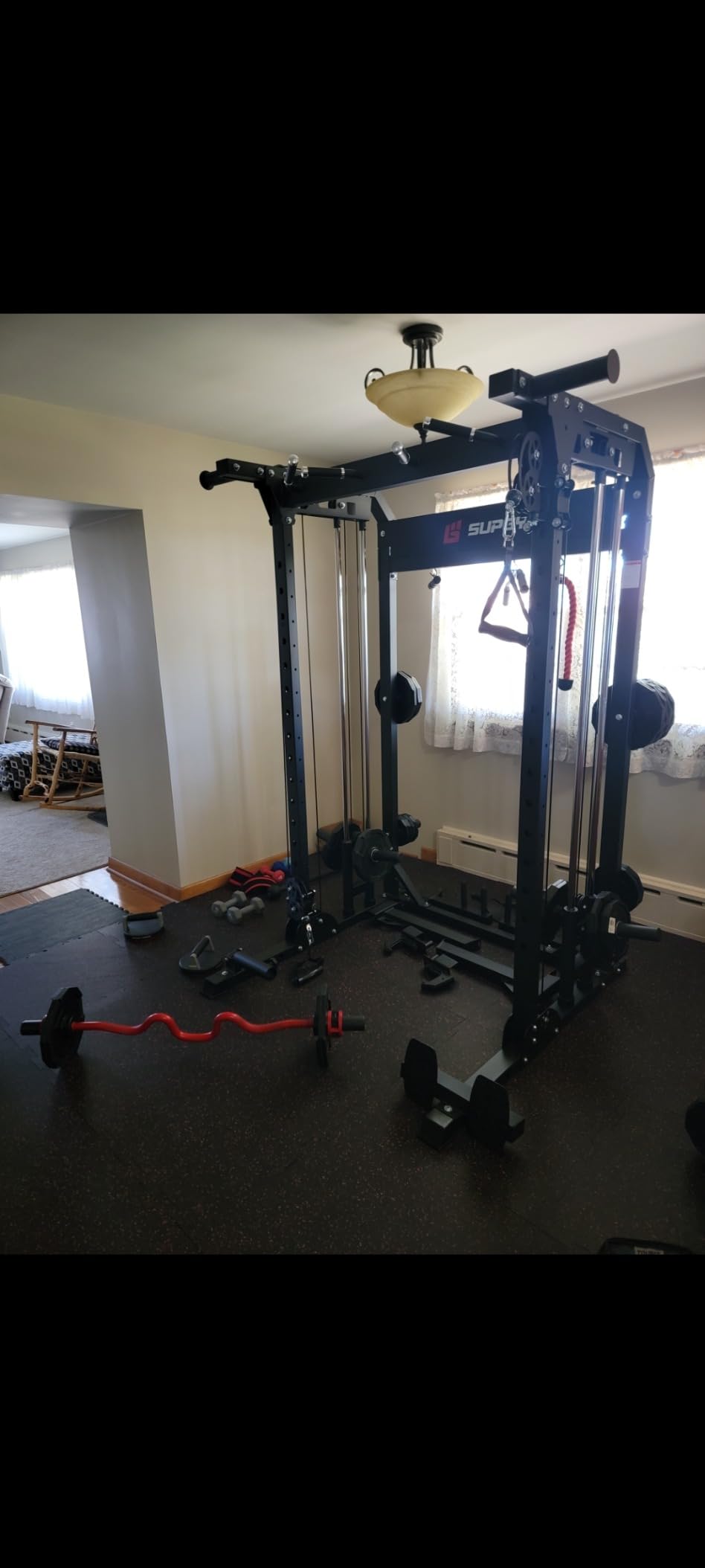 MAJOR FITNESS F22 Power Rack, 1600lbs All-in-One Squat Rack with Dual Pulley System, Heavy-Duty Steel Frame customer photo 2