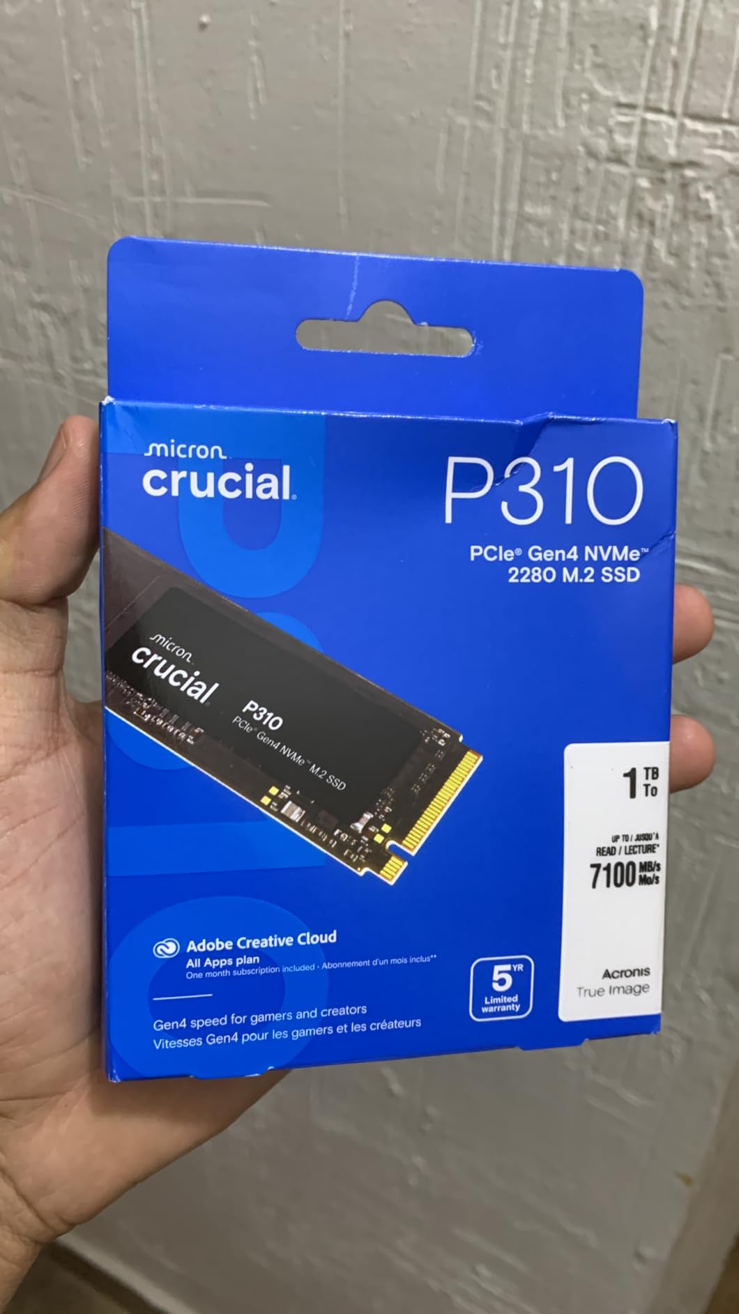 Crucial P310 4TB SSD, PCIe Gen4 NVMe M.2 2280, Up to 7,100MB/s, for Laptop, Desktop (PC), & Handheld Gaming Consoles, Includes Acronis Data Recovery Software, Solid State Drive - CT4000P310SSD801 customer photo 2