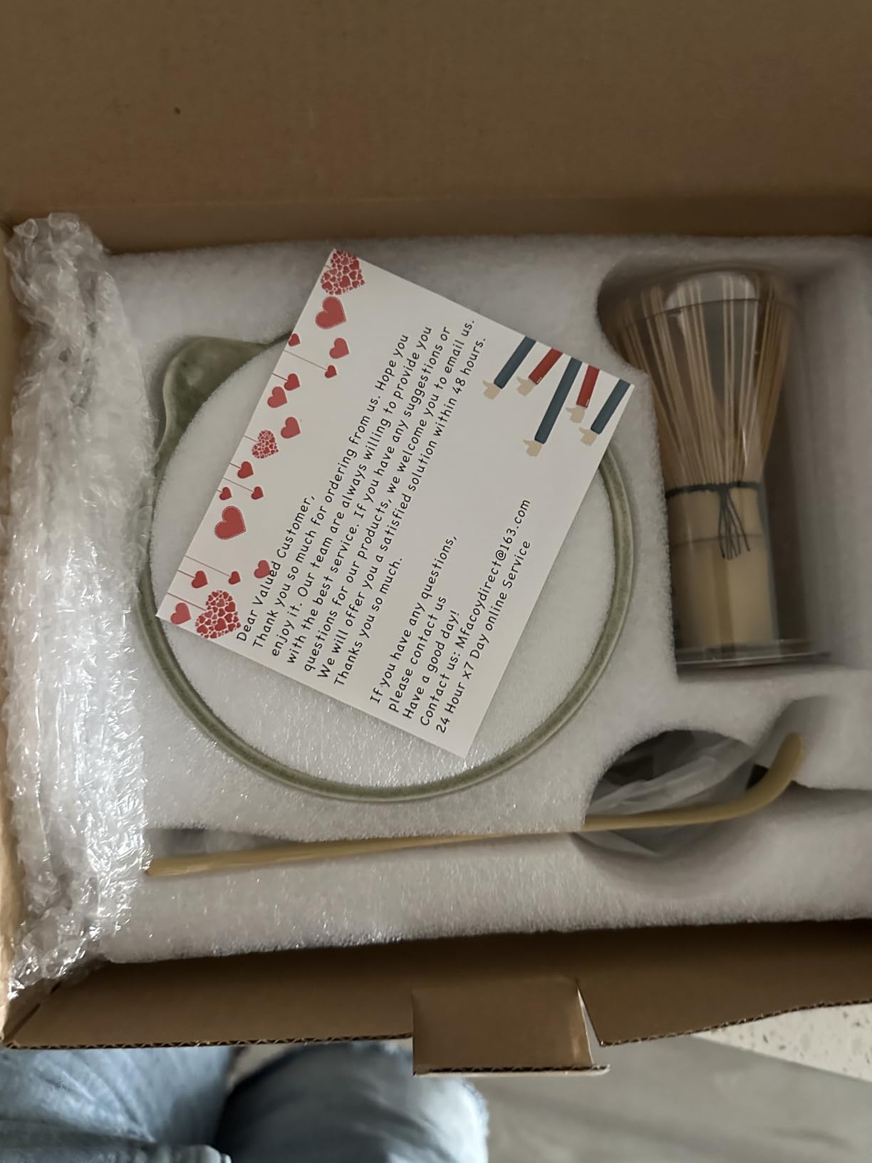 Farielyn-X Matcha Whisk Set, Japanese Tea Set (5pcs) includes Matcha Bowl with Spout (19 oz), Bamboo Whisk, Matcha Scoop, Matcha Whisk Holder (Chasen Holder), Stainless Steel Sifter, Macha Kit customer photo 1
