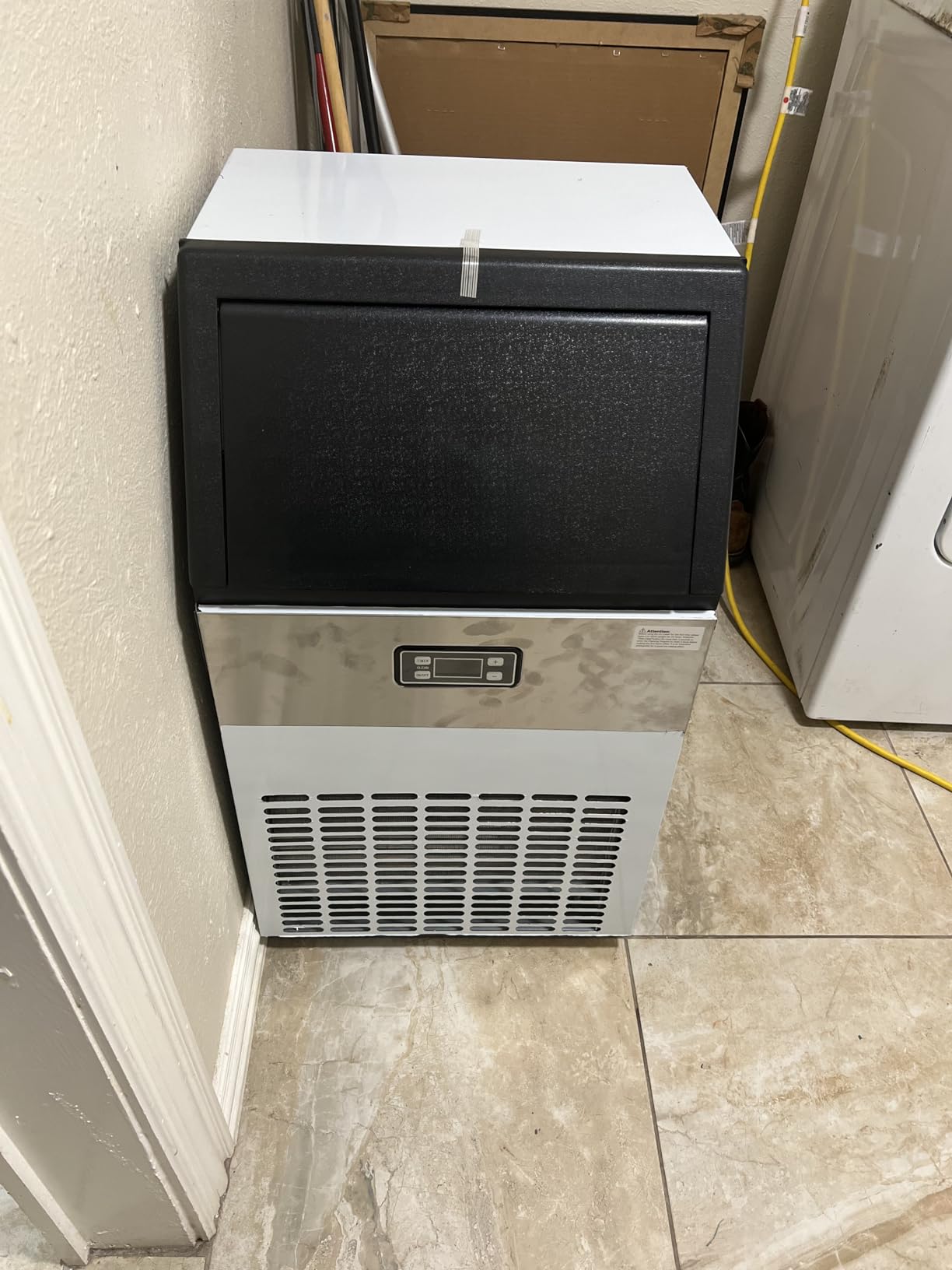 Under Counter Ice Machine, Ice Maker Machine 66 Lb/Day, Built-in Freestanding Nugget Ice Maker with 2-Drawer Ice Baskets, Auto-Cleaning & 24H Timer, Idea for Home Use (Black) customer photo 1