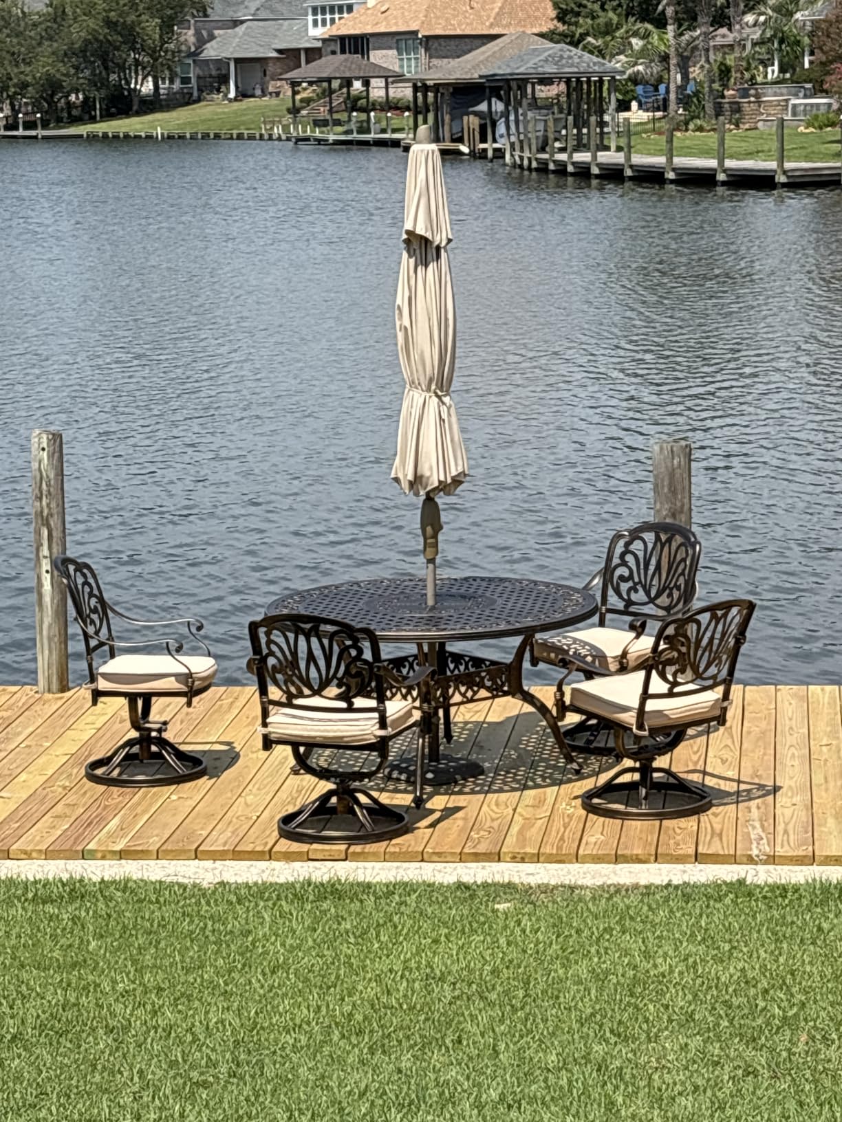 7-Piece Cast Aluminum Patio Furniture, Outdoor Dining Sets for 6 Include 54
