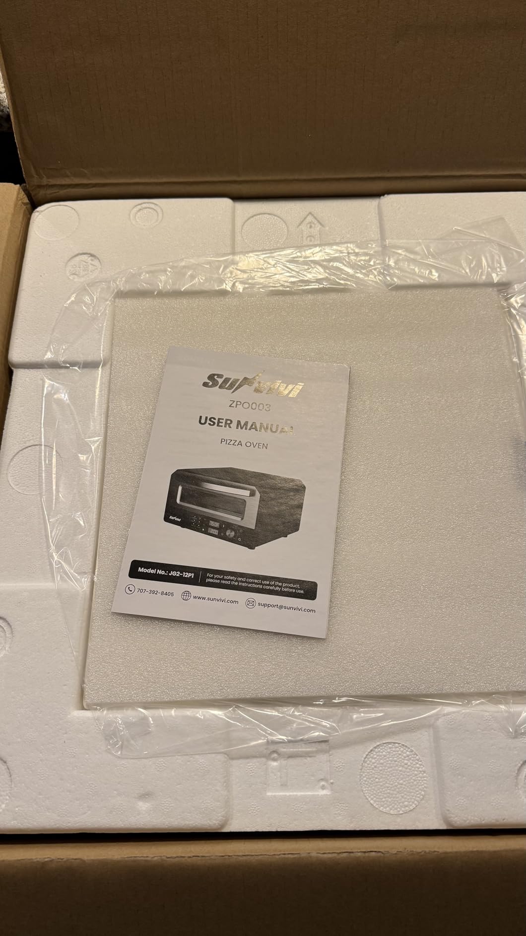 Sunvivi Electric Indoor Pizza Oven: Countertop Pizza Maker with 6 Presets, Heats up to 750℉, 12