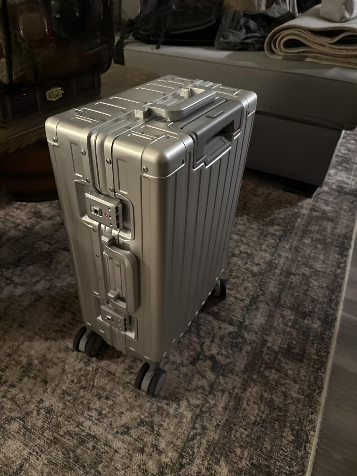 20 Inch Premium All Aluminum Carry On Luggage 22x14x9 Airline Approved Zipperless Hard Shell Suitcase with TSA Lock Silent Spinner Wheels for Business Travel,Silver customer photo 1