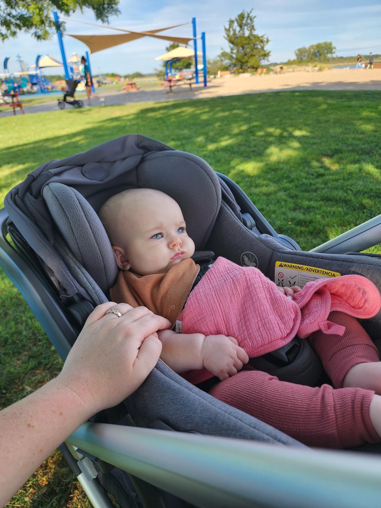UPPAbaby Mesa V3 Infant Car Seat - Easy Installation + SmartSecure Technology - Attaches to Stroller | Base + Infant Insert Included - Declan (Oat Melange) customer photo 2