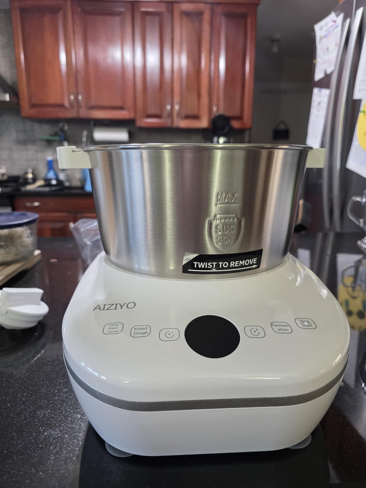 AIZIYO DoughChief, 7.4QT Dough Maker, Dough Mixer with Ferment Function, 304 Stainless Steel Bowl, Removeable lid, Face-up Touch Panel, Electric Dough Proofing Box for Pizza & Bread customer photo 2