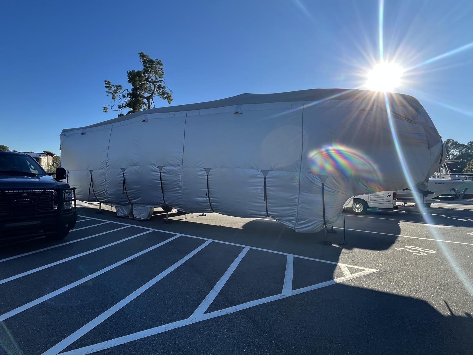 300D Top Class A RV Cover with Waterproof PU Coating Rip-Resistent & Anti-UV Winter Camper Cover Fits 37' to 40' Motorhome customer photo 2