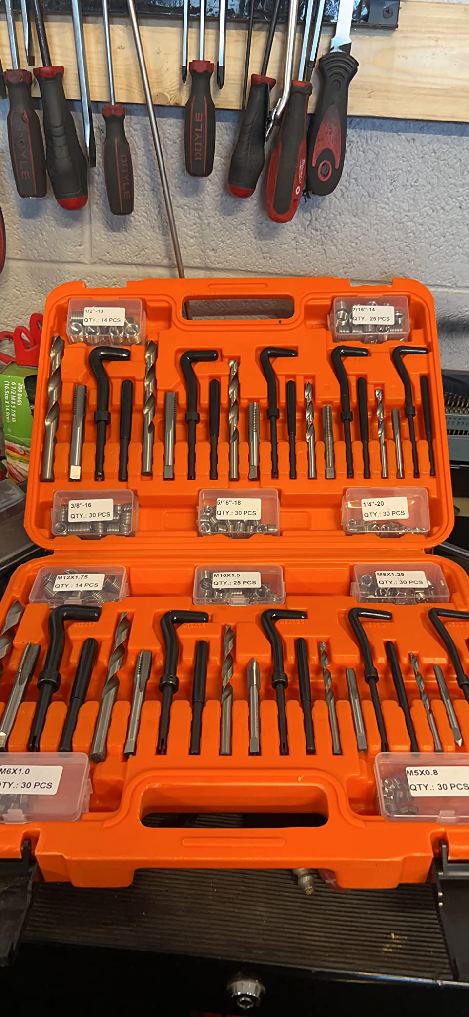 HORUSDY 348-Piece Thread Repair Kit, Metric & SAE Helicoil Set with HSS Drill Bits, Thread Inserts, Taps & Installation Tools customer photo 1