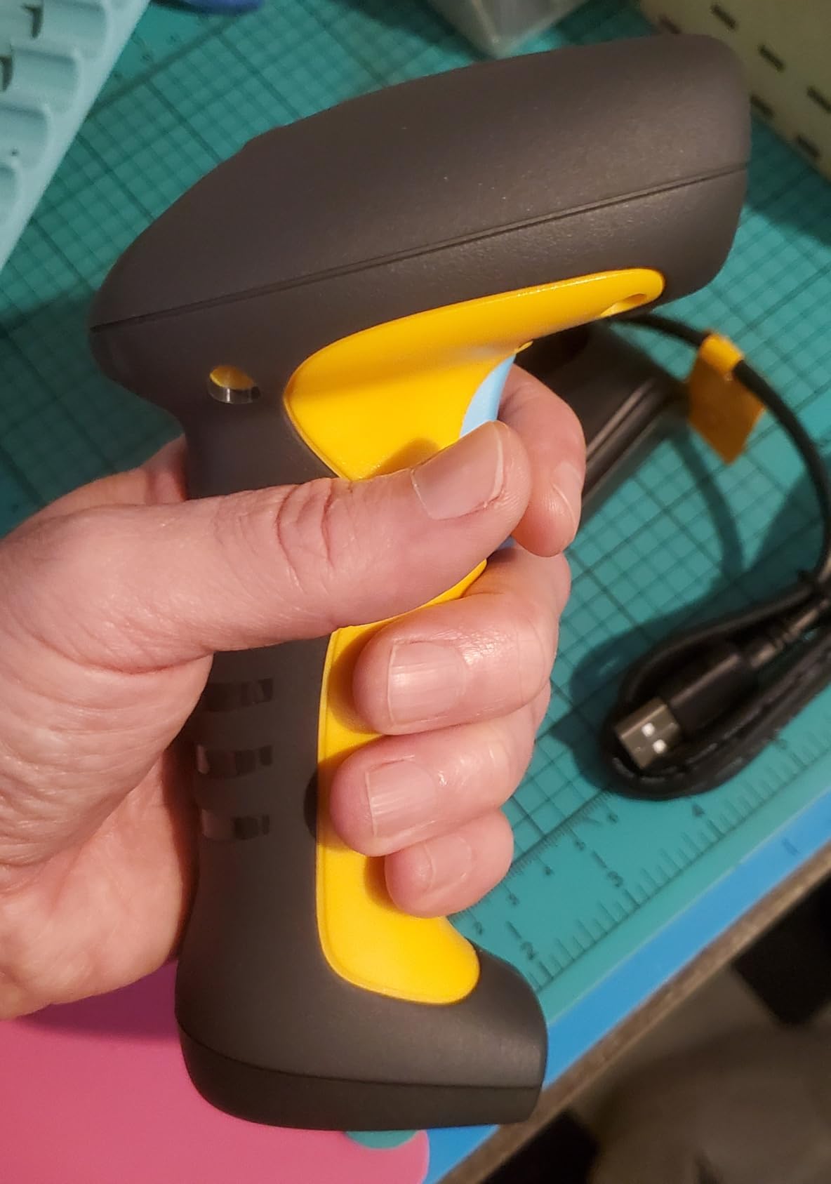 NETUM Upgraded QR Industrial Bluetooth Barcode Scanner with Charging Dock, Wireless 2D 1D Bar Code Reader 2600mAh Drop Protection Shock Dust Proof Hands Free for Windows Mac Android iOS (RD-1200) customer photo 2