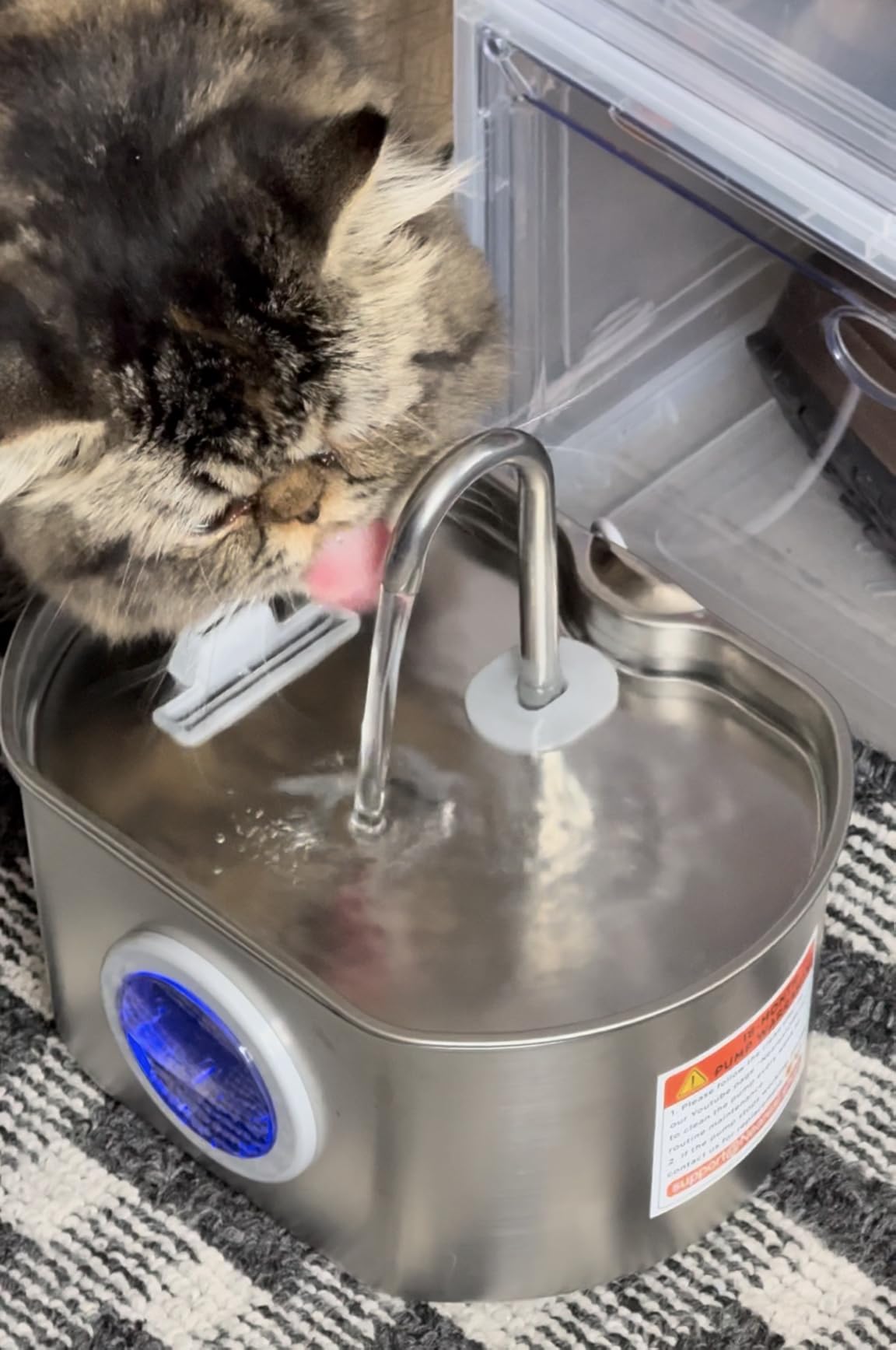 Cat Water Fountain Stainless Steel: 73oz/2.2L Cat Fountain for Drinking- Pet Water Fountain Inside - Automatic Dog Watering Dispenser Bowl - Pet Feeding & Watering Supplies customer photo 1