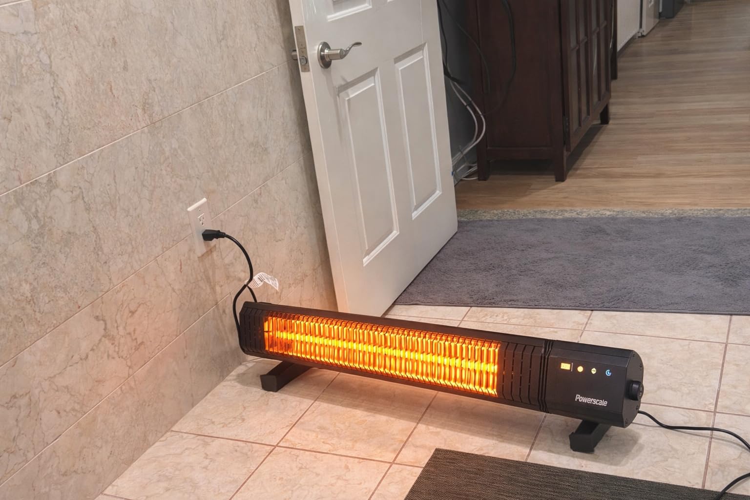 Powerscale Infrared Heater 1500W with Remote, 2.5s Instant Heat & Memory Function, Electric Patio Heater 4 Heat Levels, IP65 Waterproof - Indoor/Outdoor Space Heater for Garage, Backyard, Black customer photo 1