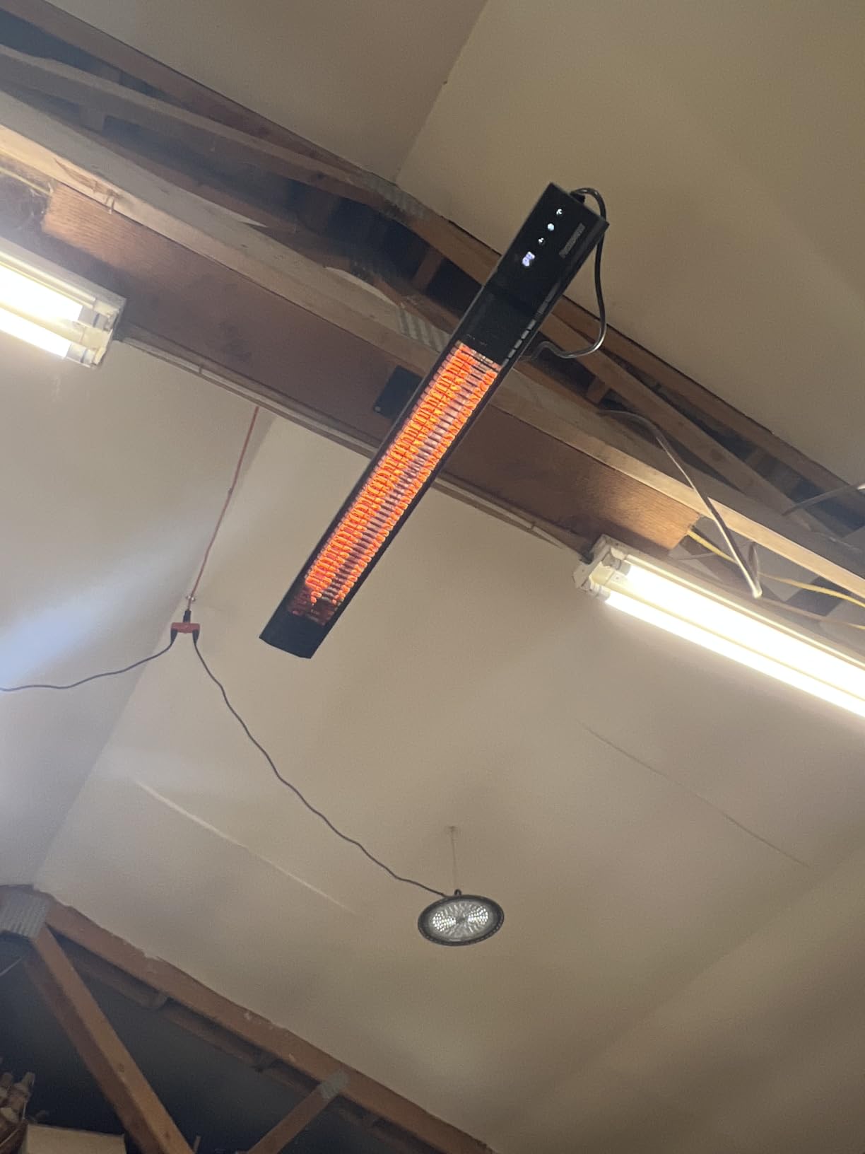 Powerscale Infrared Heater 1500W with Remote, 2.5s Instant Heat & Memory Function, Electric Patio Heater 4 Heat Levels, IP65 Waterproof - Indoor/Outdoor Space Heater for Garage, Backyard, Black customer photo 2