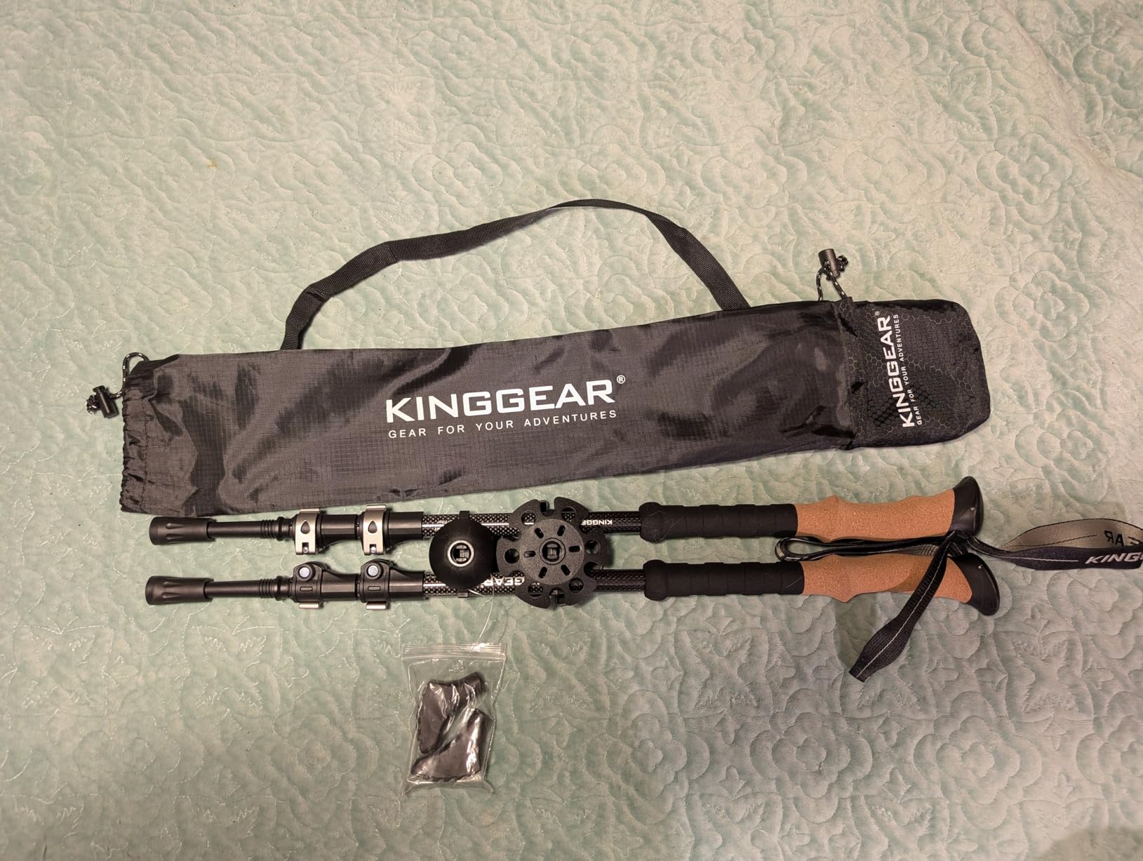 KINGGEAR TPC-3K 100% Carbon Fiber Trekking Poles for Hiking - Ultralight Collapsible Hiking Poles with Cork & EVA Foam Grips customer photo 2