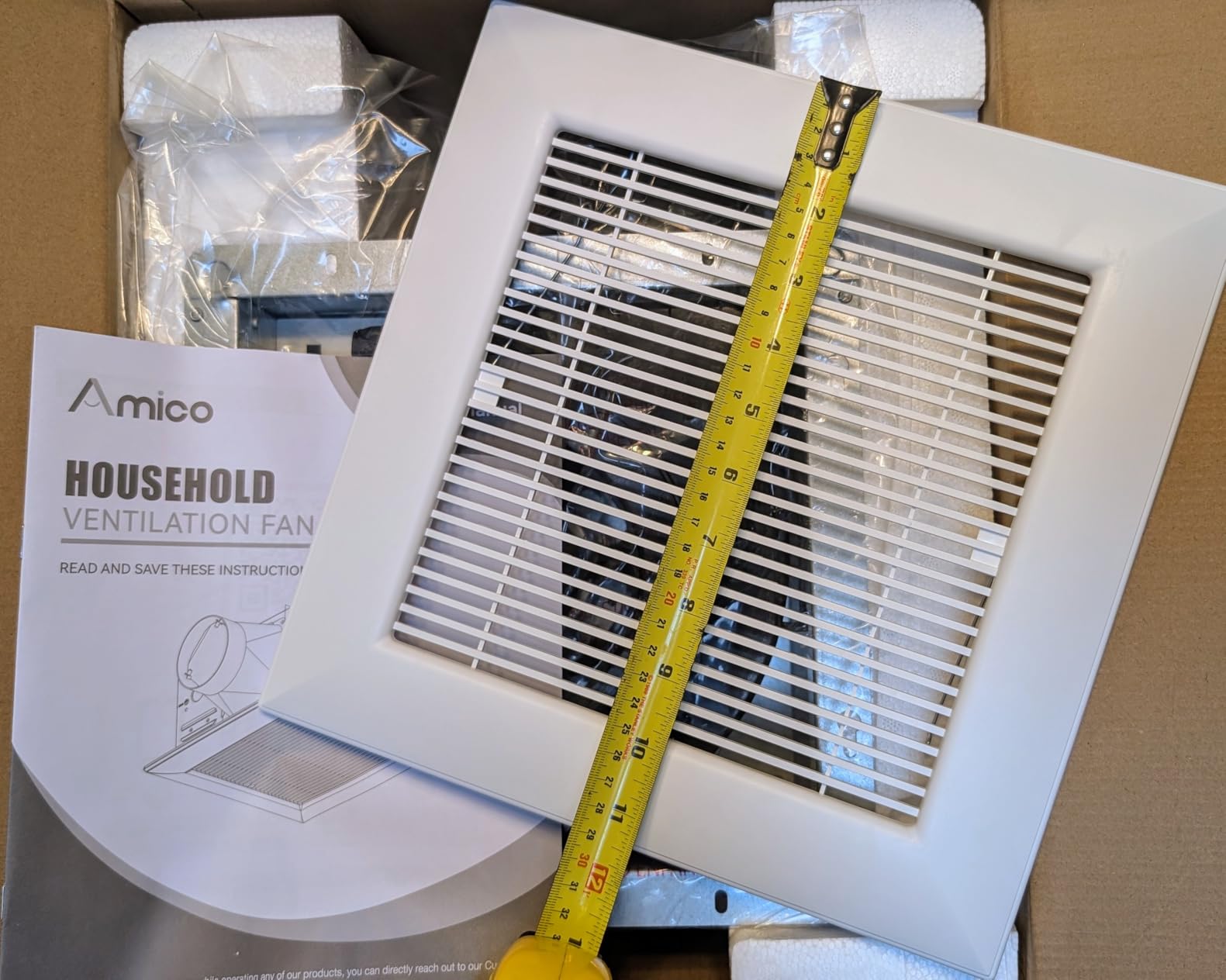 Amico Bathroom Exhaust Fan, 1.0 Sones, 110 CFM, Low Noise, Household Bath Ventilation Fans, Ceiling Mounted customer photo 2