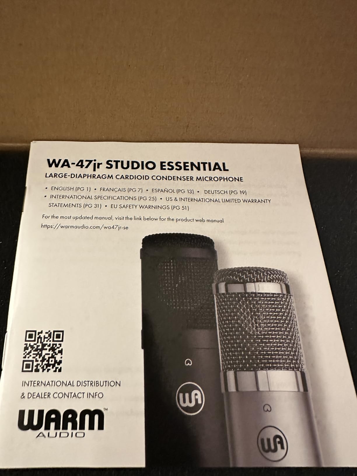 Warm Audio WA-47jr SE Large-Diaphragm Cardioid Condenser Microphone, Vintage-Inspired, Rich Analog Studio Sound for Vocals & Instruments, Black (XLR) customer photo 1