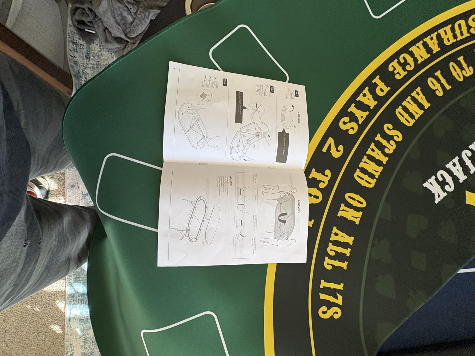 3 in 1 Foldable Poker Table with Reversible Game Mat, 8 Players Game Table with 8 Cup Holders, Suitable for Texas Holden&Blackjack and Most of Poker Game. customer photo 1
