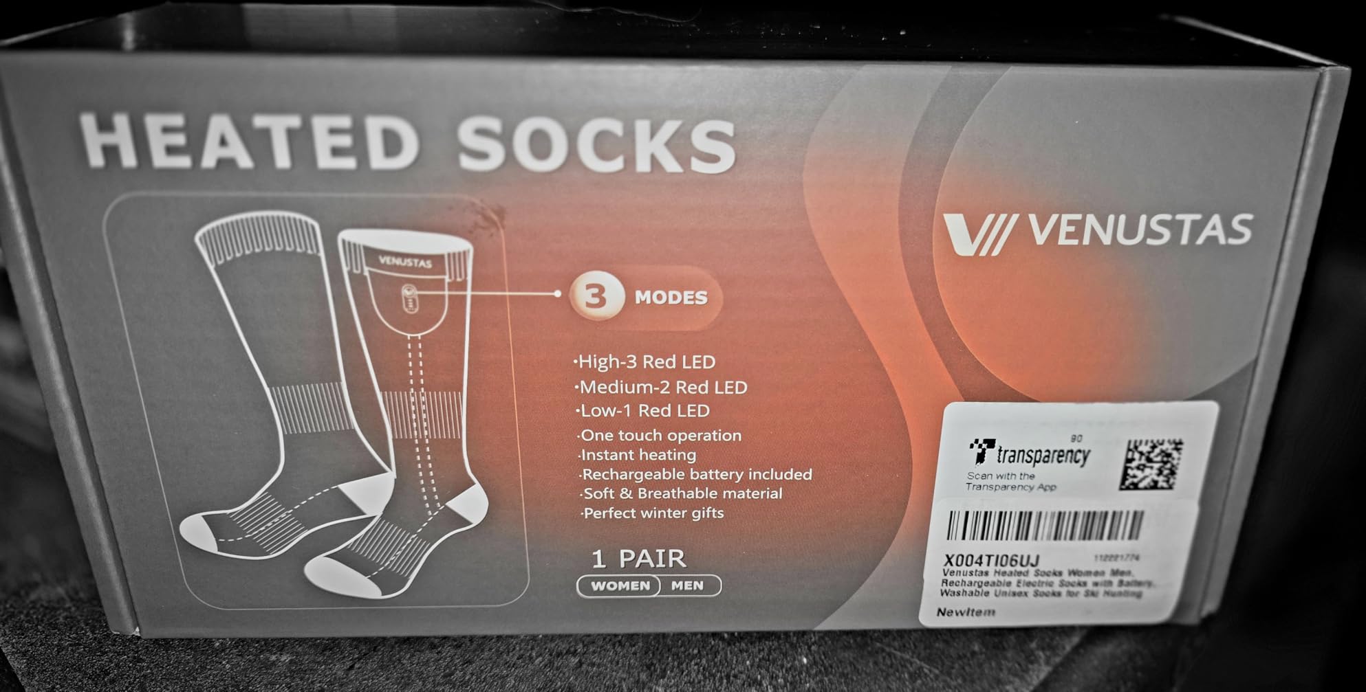 Venustas Heated Socks for Women Men, Up to 14 Hours, Rechargeable Electric Socks with Batteries for Outdoor Ski Hunting customer photo 2