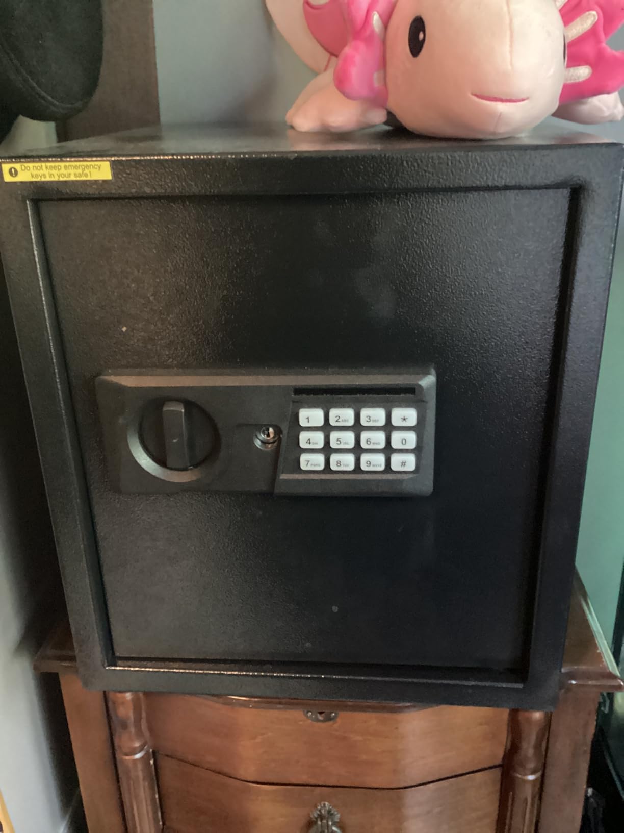 2.3 Cuft Fire Proof Safe for Home Documents Use, Small Home Safes Water and Fireproof with Digital Keypad and Spare Key, Removable Shelf, Steel Personal Fireproof Safety Box for Documents Cash, Money customer photo 1