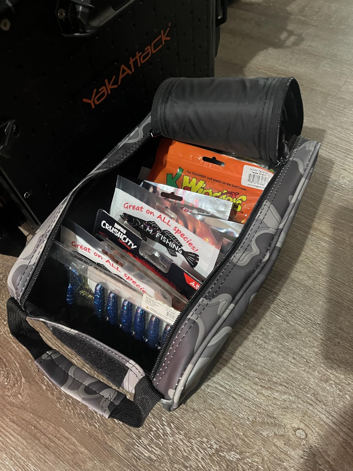 6th Sense Fishing Tackle Bag Extra-Large Bait Bag - Water-Resistant, Holds 20-25 Packs (Marshwood - Woodland) customer photo 2