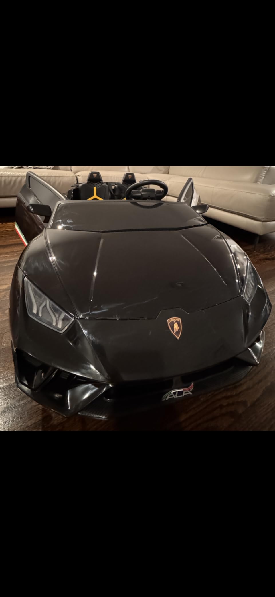Blitzshark 24V 2 Seater Kids Ride on Car Compatible for Lamborghini Electric 4WD, with 4X75W Motors, 7AH Big Battery, 2.4G Remote Control, Suspension, Fantastic Lights & Music, Pink customer photo 1