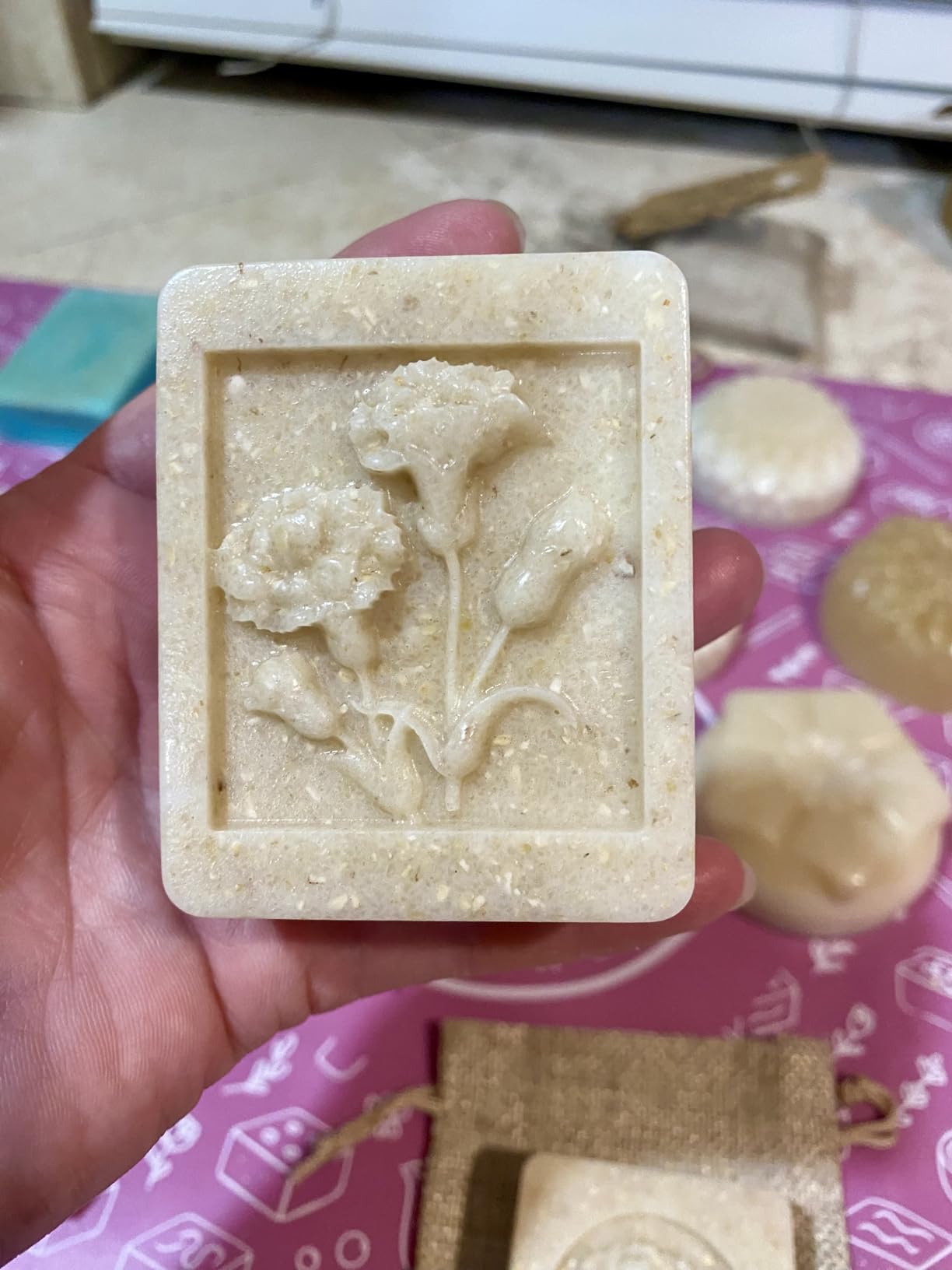 CraftZee SUPER DELUXE Soap Making Kit - All-in-One Soap Making Supplies with 6lbs Soap Base, 8 Dyes, 8 Essential Oils, Silicone Molds, Cutters, All Essential Tools customer photo 2